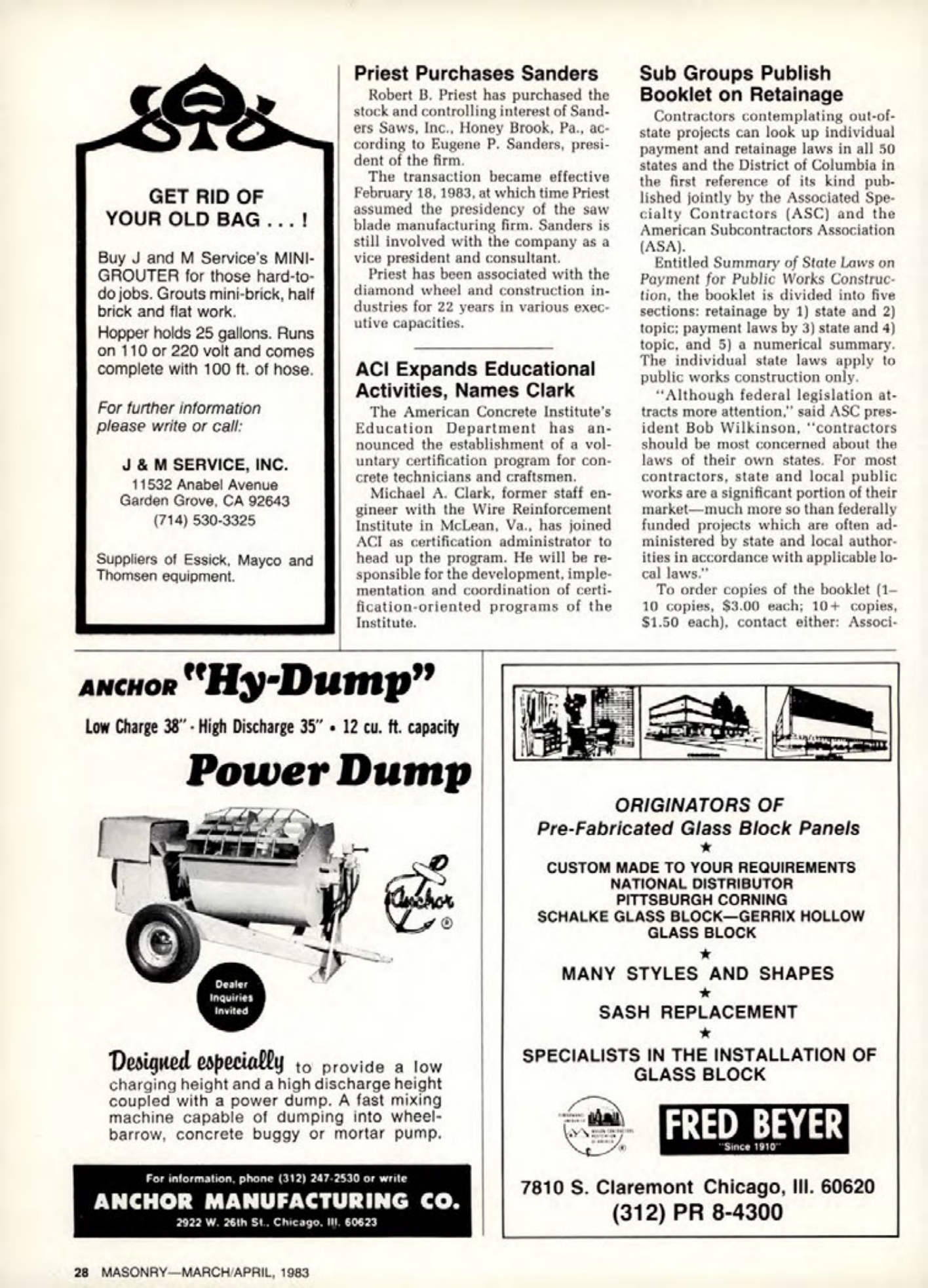 Masonry Magazine April 1983 Page. 28