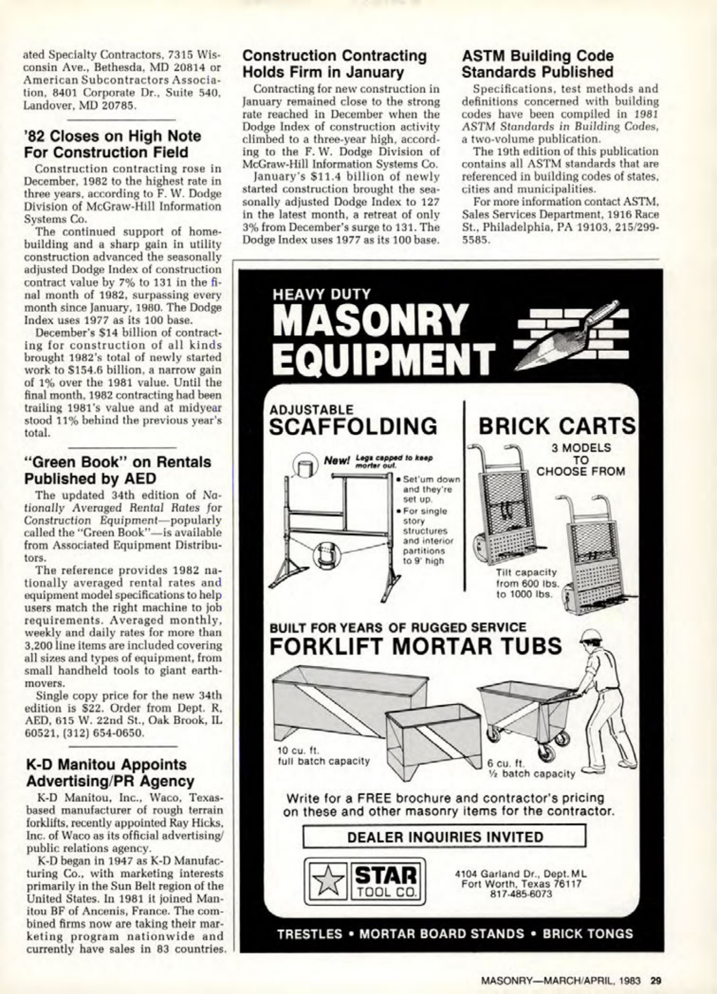 Masonry Magazine April 1983 Page. 29