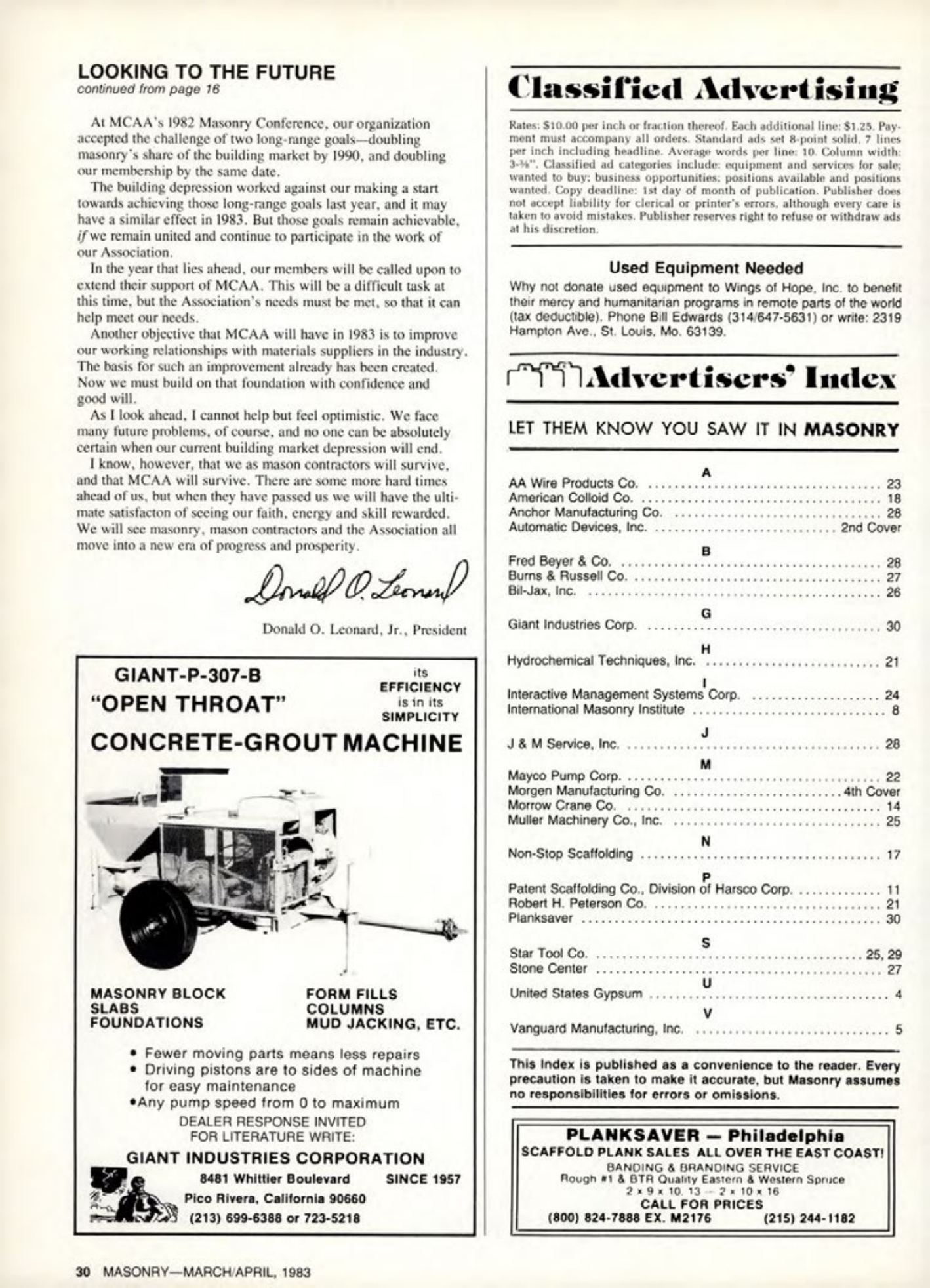 Masonry Magazine April 1983 Page. 30
