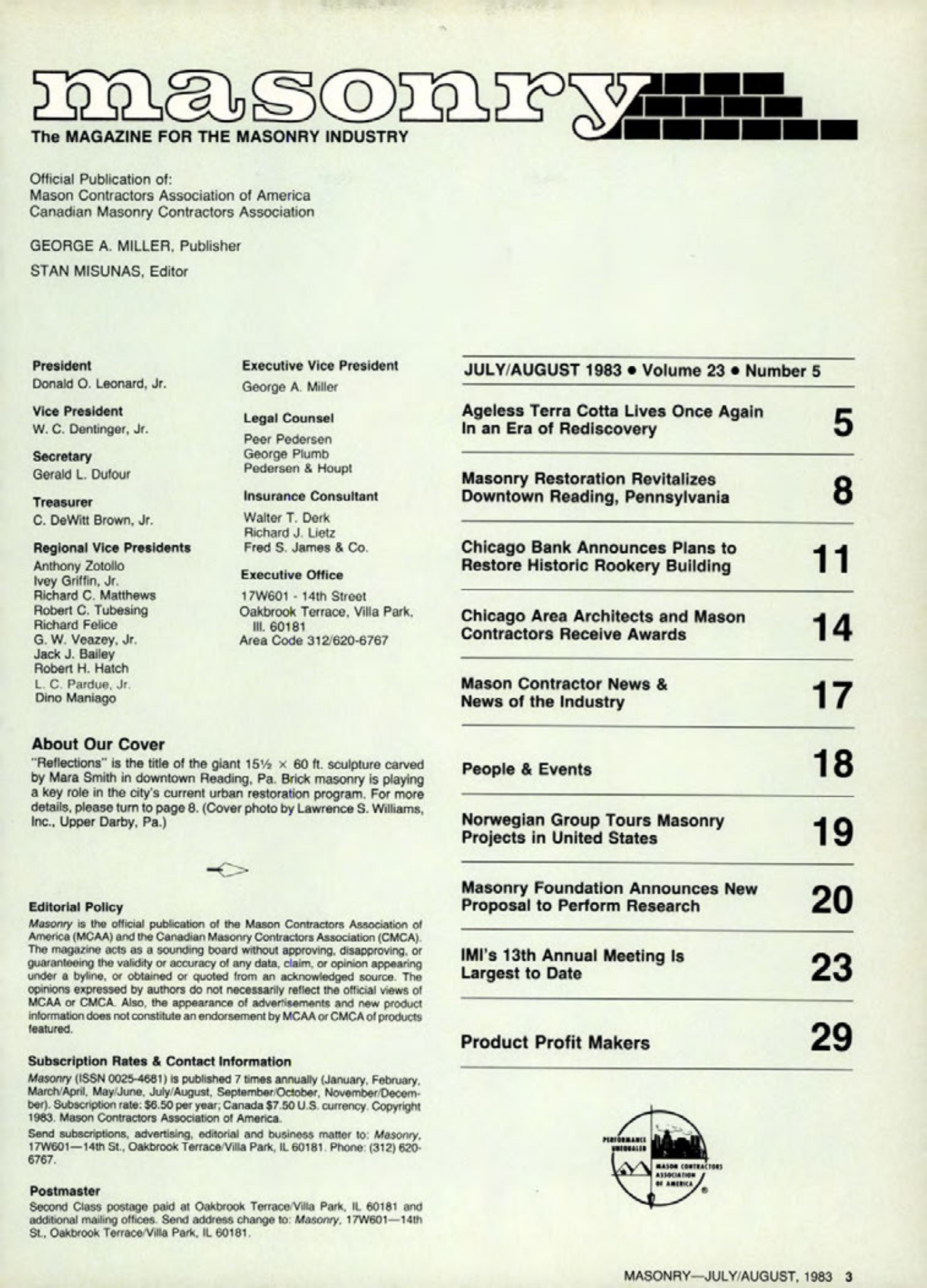 Masonry Magazine August 1983 Page. 3