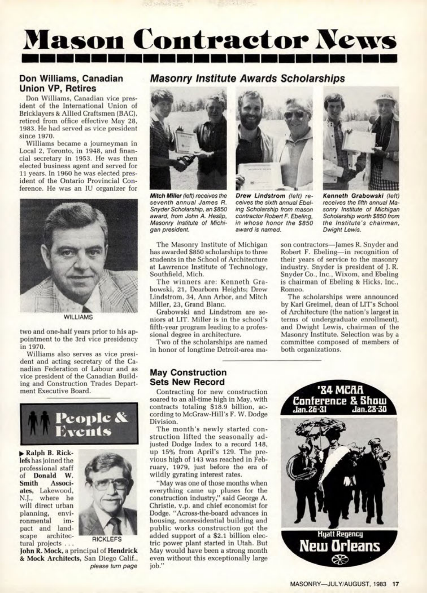 Masonry Magazine August 1983 Page. 17
