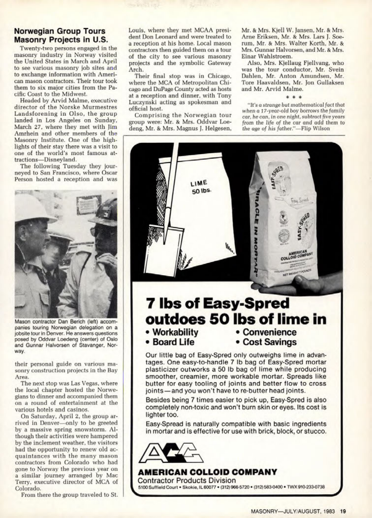 Masonry Magazine August 1983 Page. 19