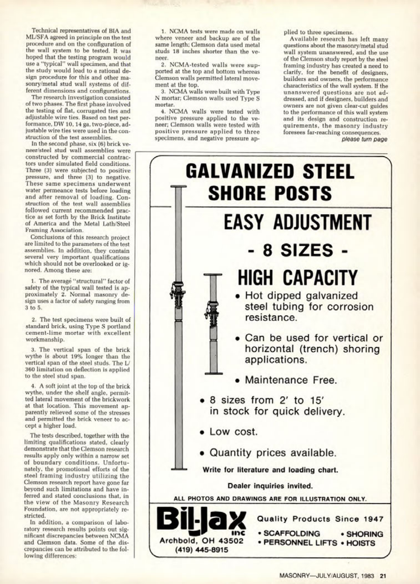 Masonry Magazine August 1983 Page. 21