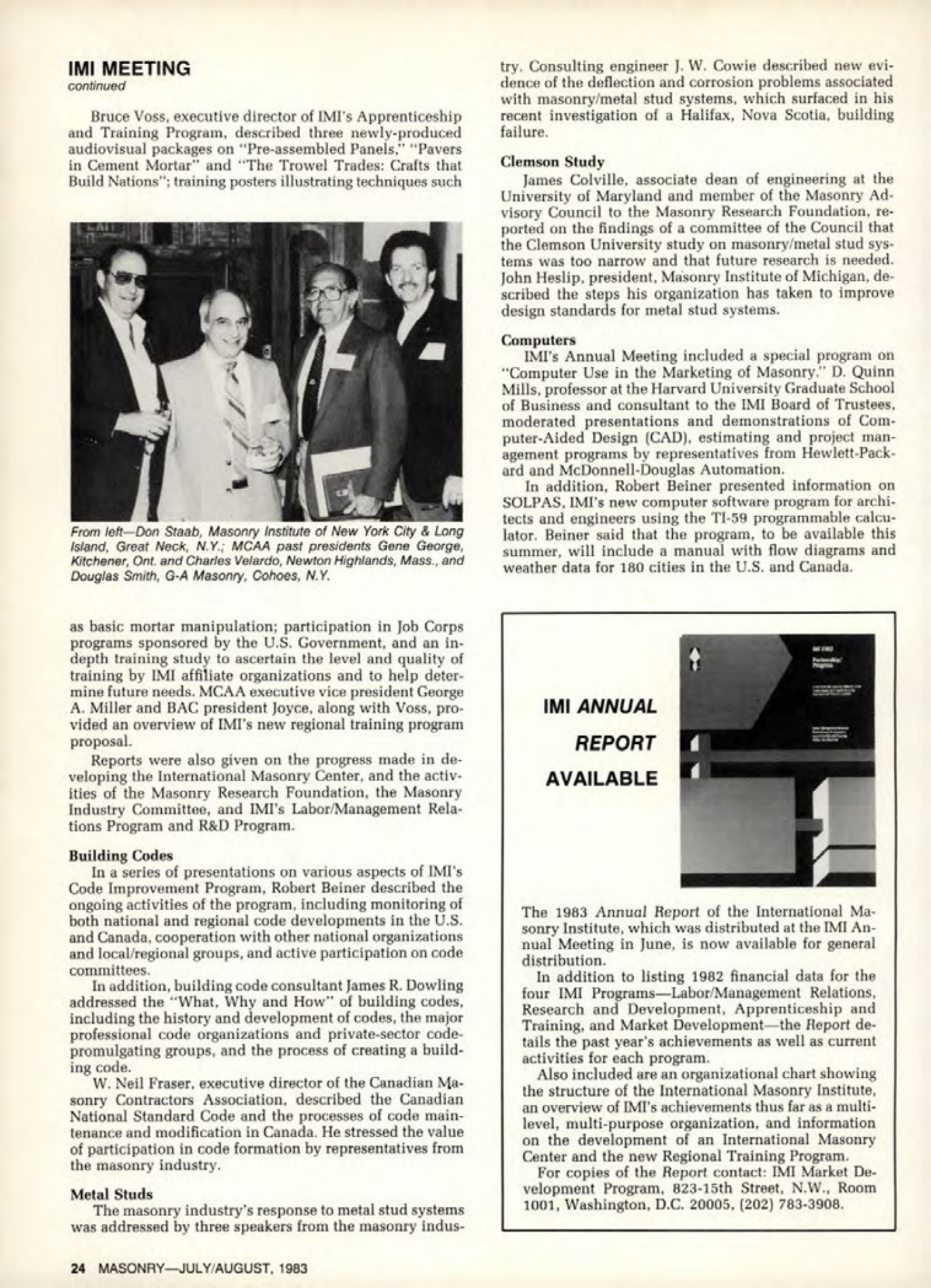 Masonry Magazine August 1983 Page. 24