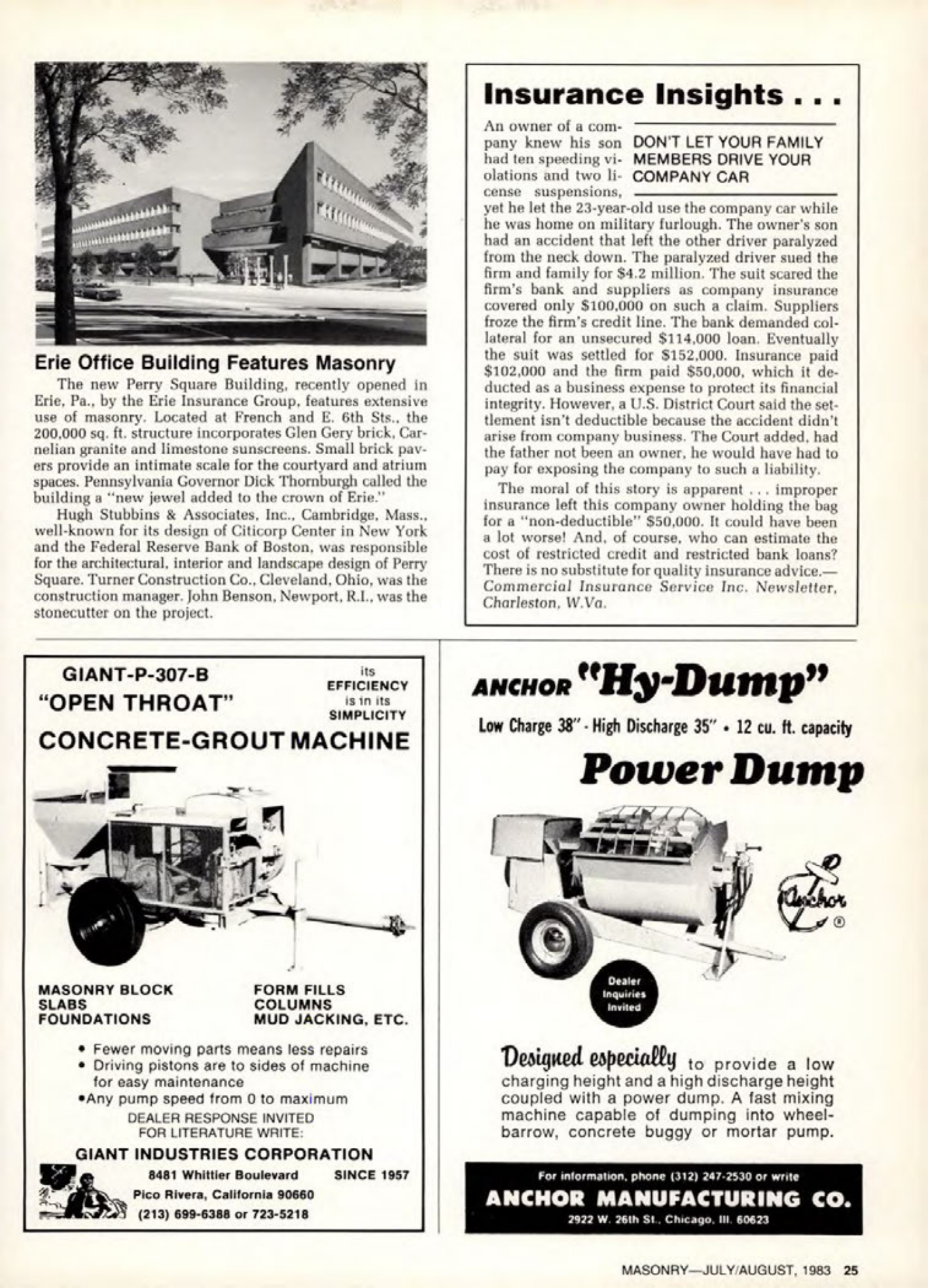 Masonry Magazine August 1983 Page. 25