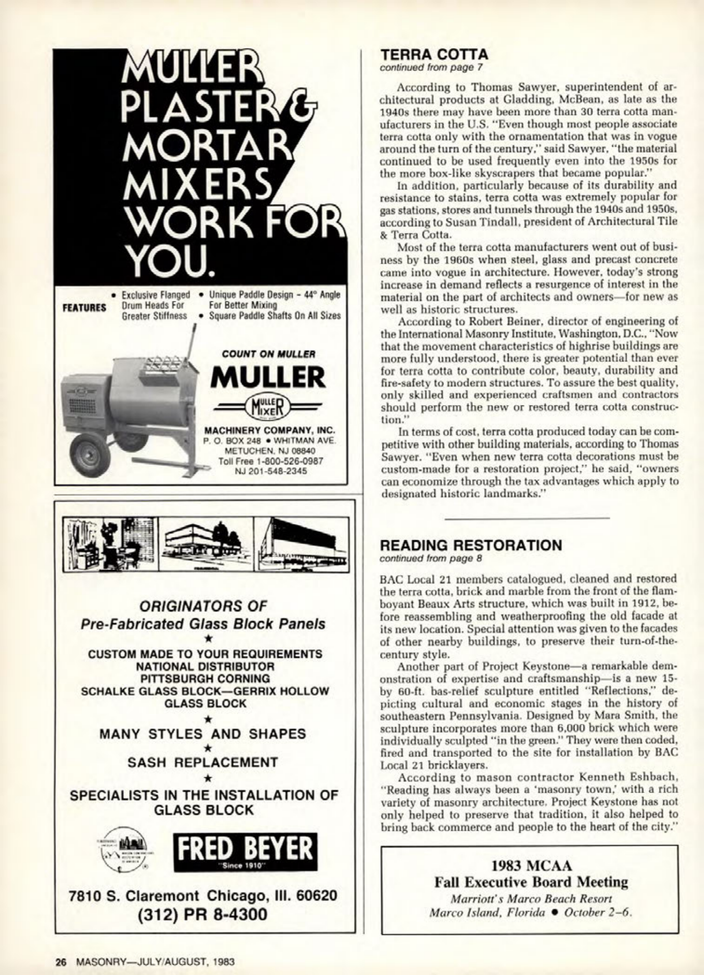 Masonry Magazine August 1983 Page. 26