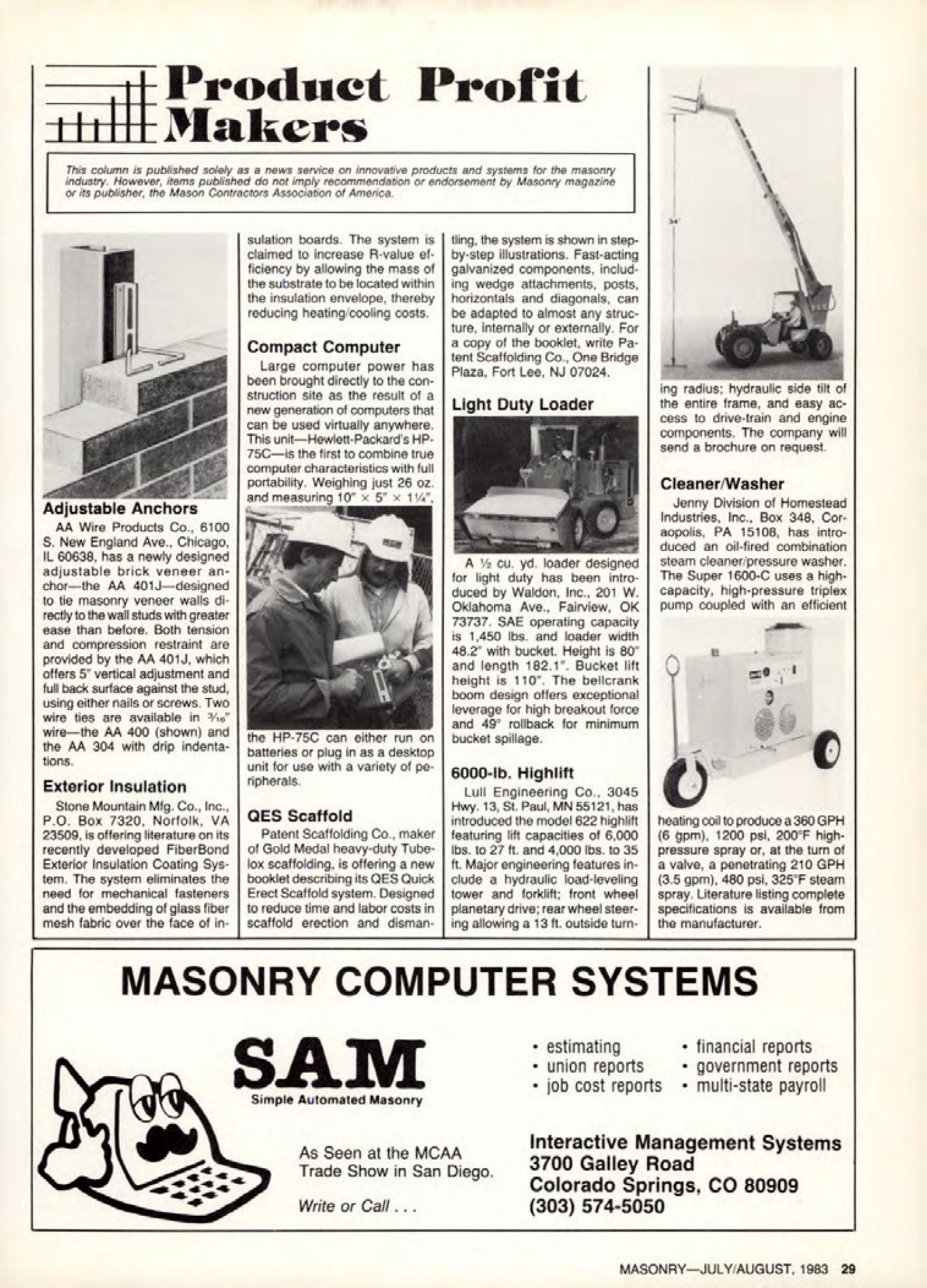 Masonry Magazine August 1983 Page. 29