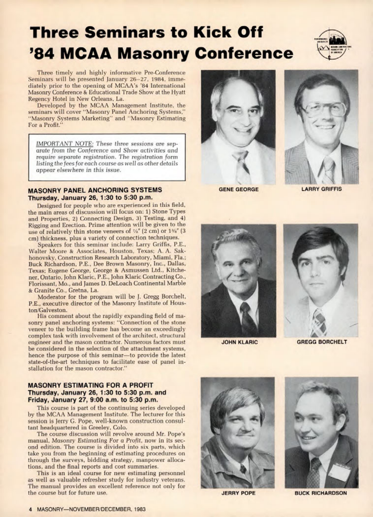 Masonry Magazine December 1983 Page. 4