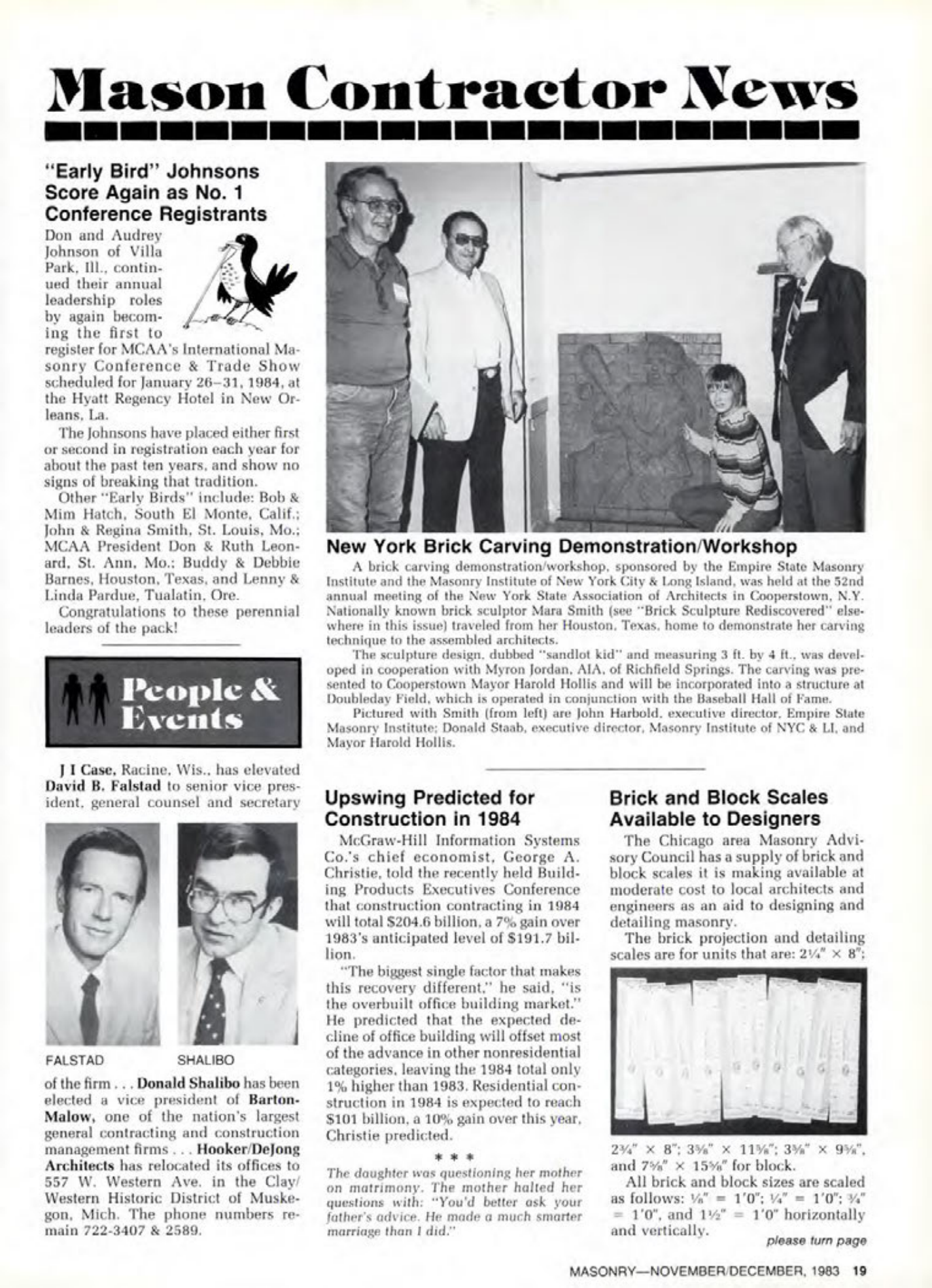 Masonry Magazine December 1983 Page. 19
