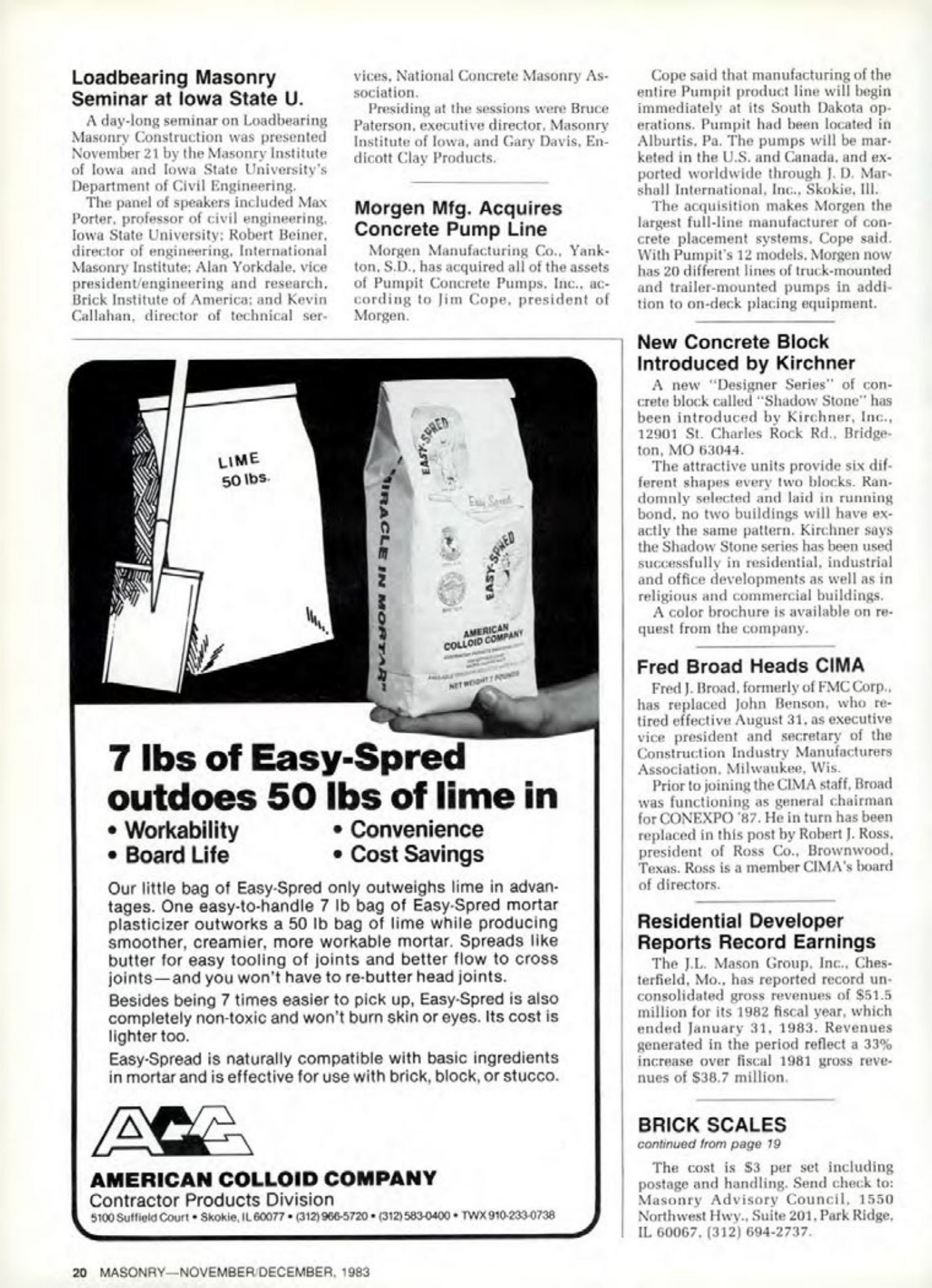 Masonry Magazine December 1983 Page. 20