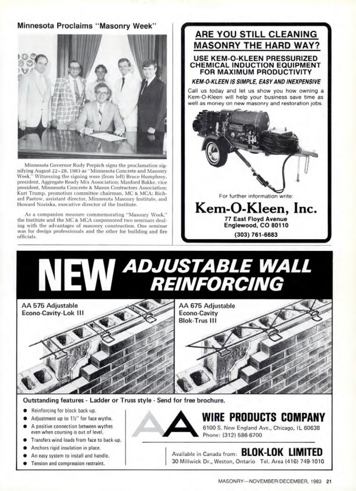 Masonry Magazine December 1983 Page. 21