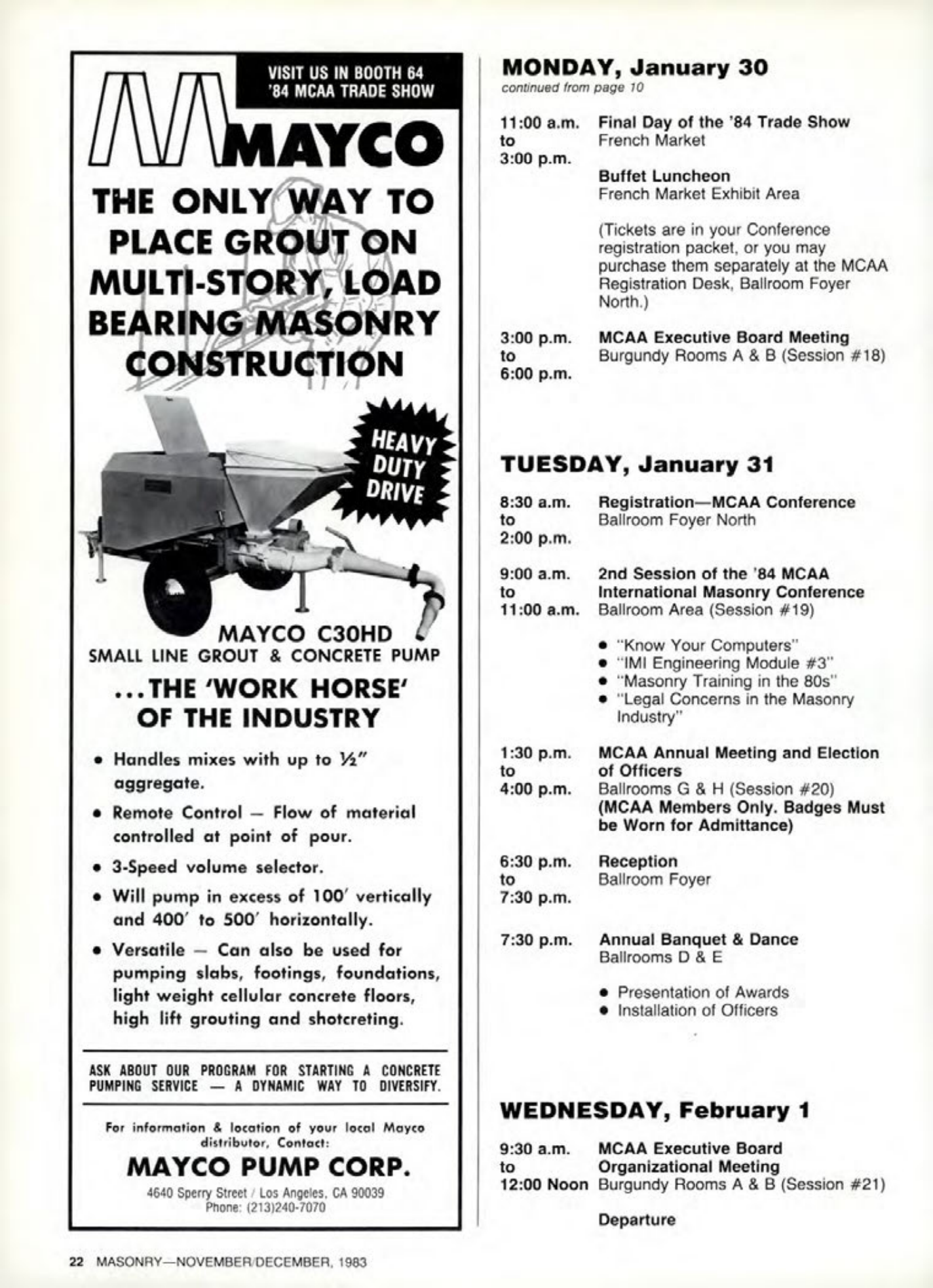 Masonry Magazine December 1983 Page. 22