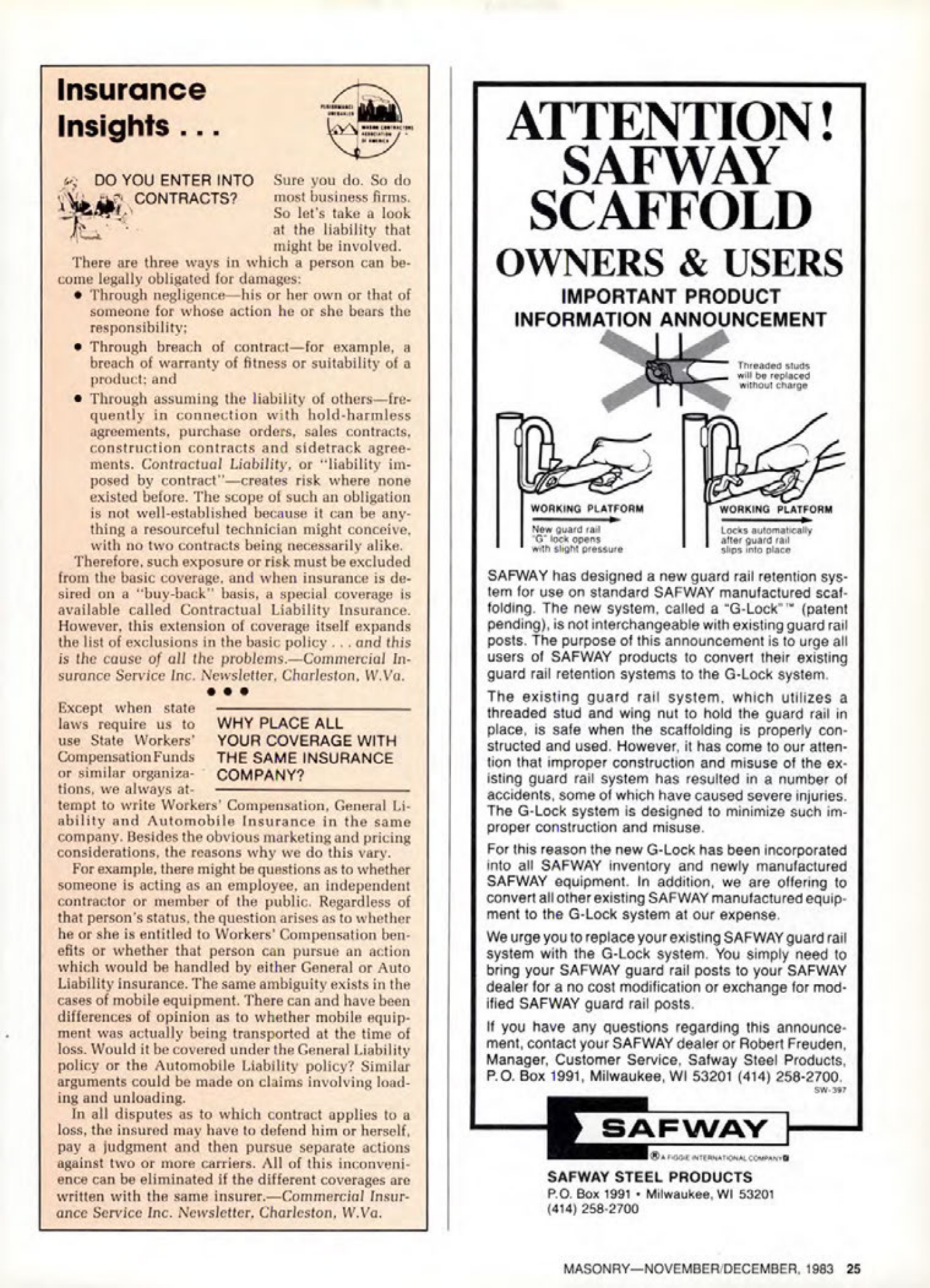 Masonry Magazine December 1983 Page. 25