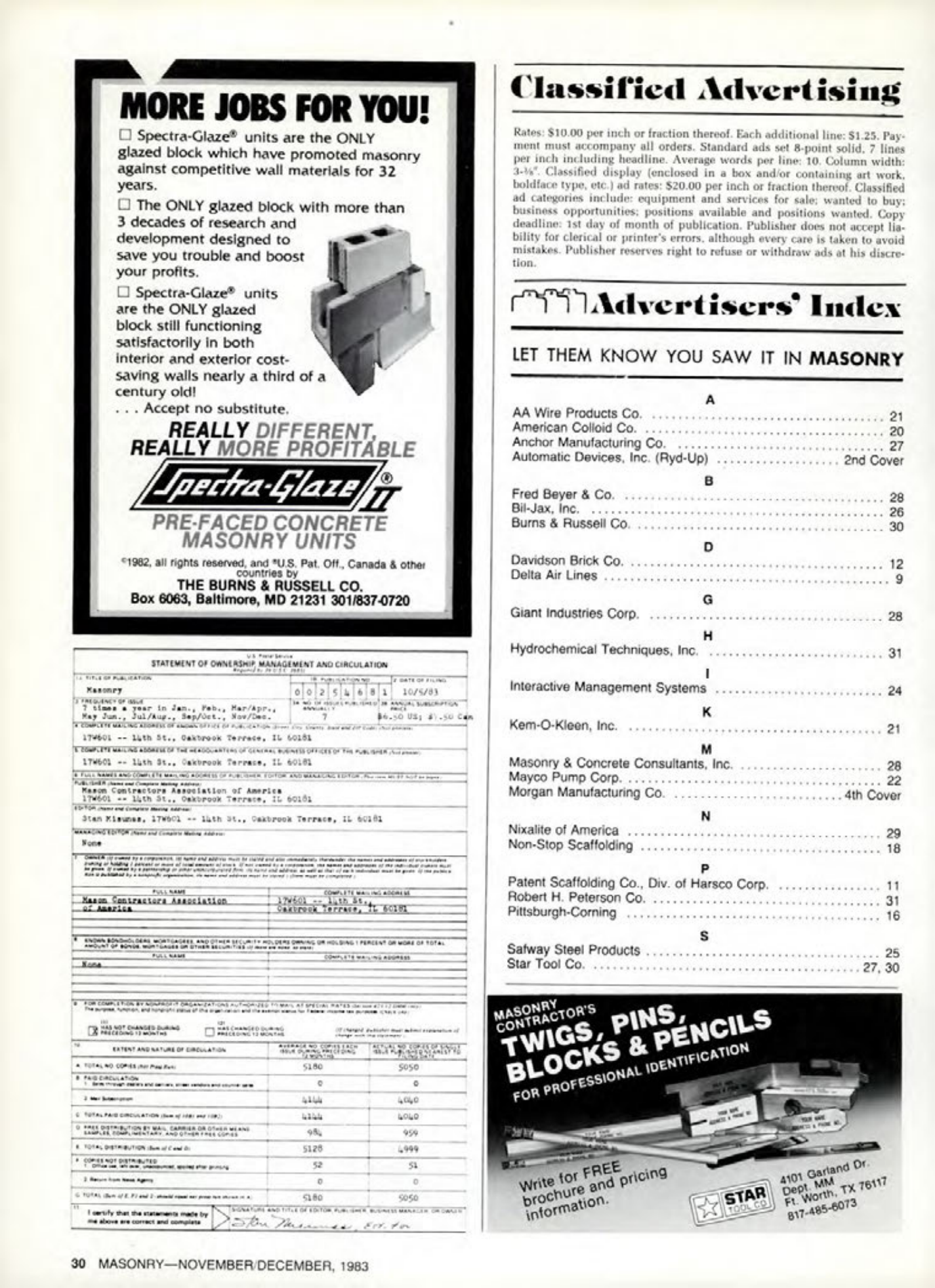 Masonry Magazine December 1983 Page. 30