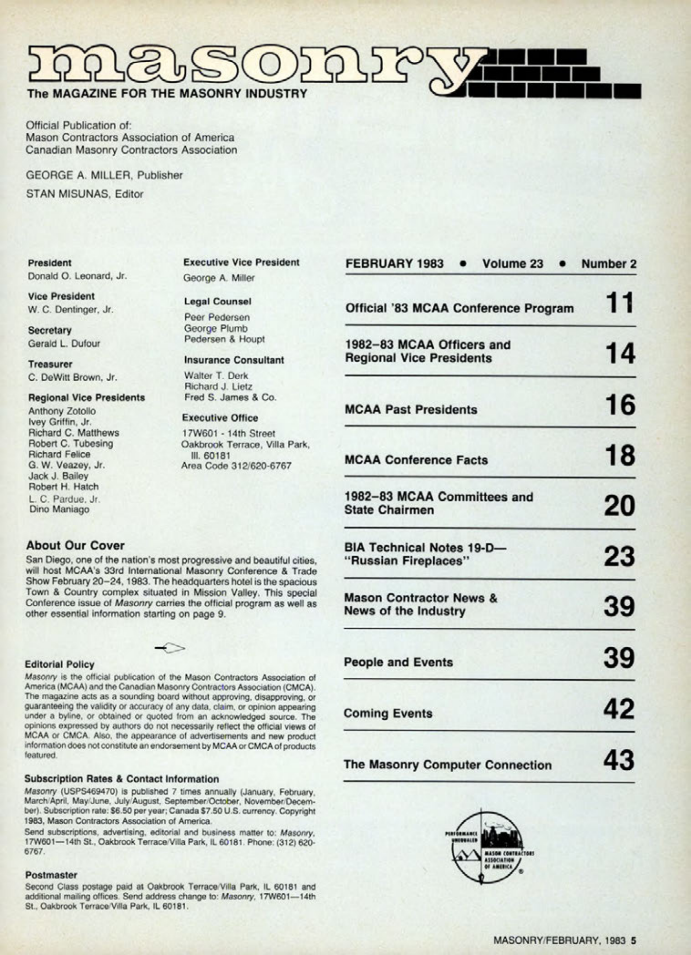 Masonry Magazine February 1983 Page. 5