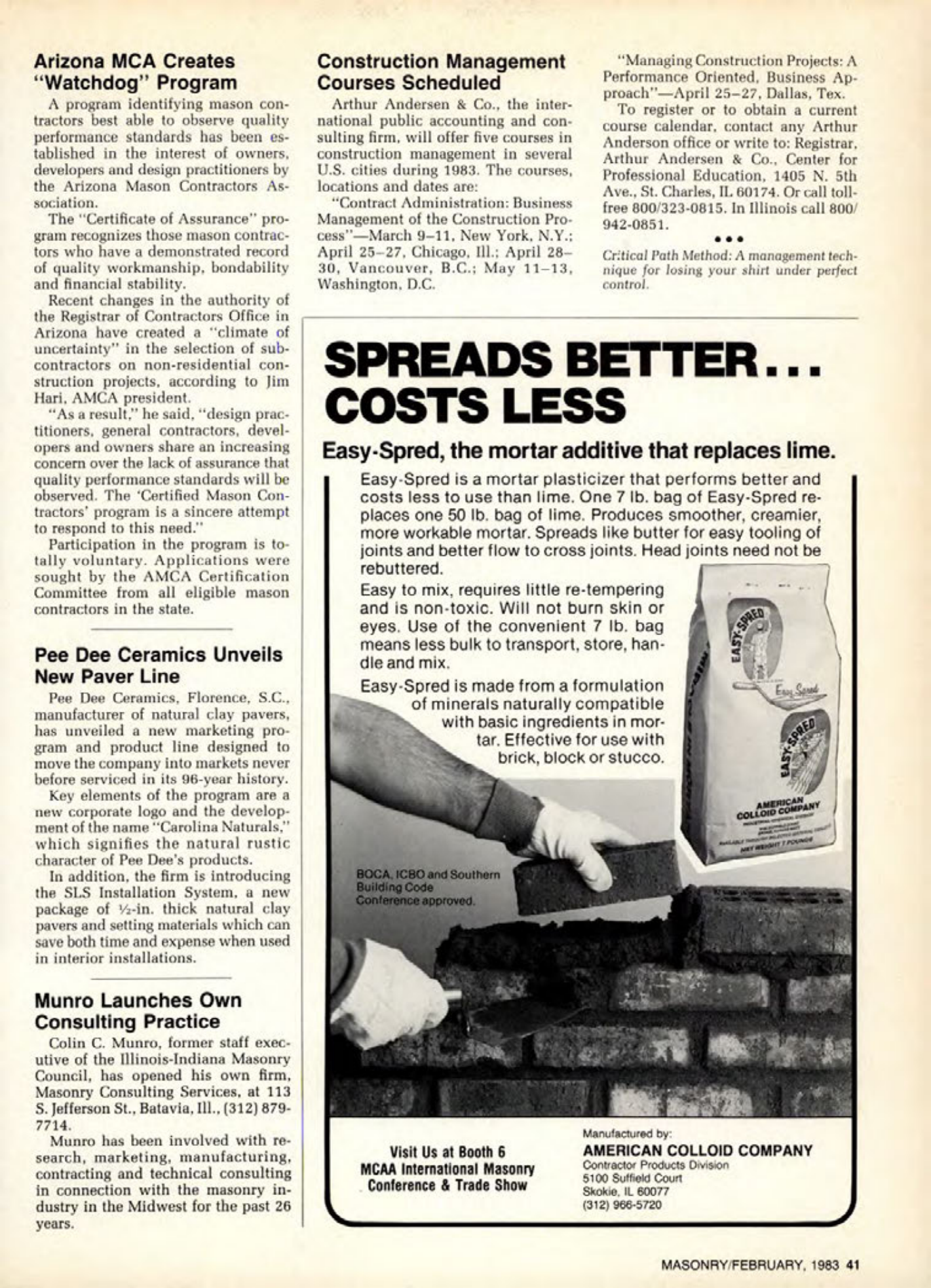 Masonry Magazine February 1983 Page. 41