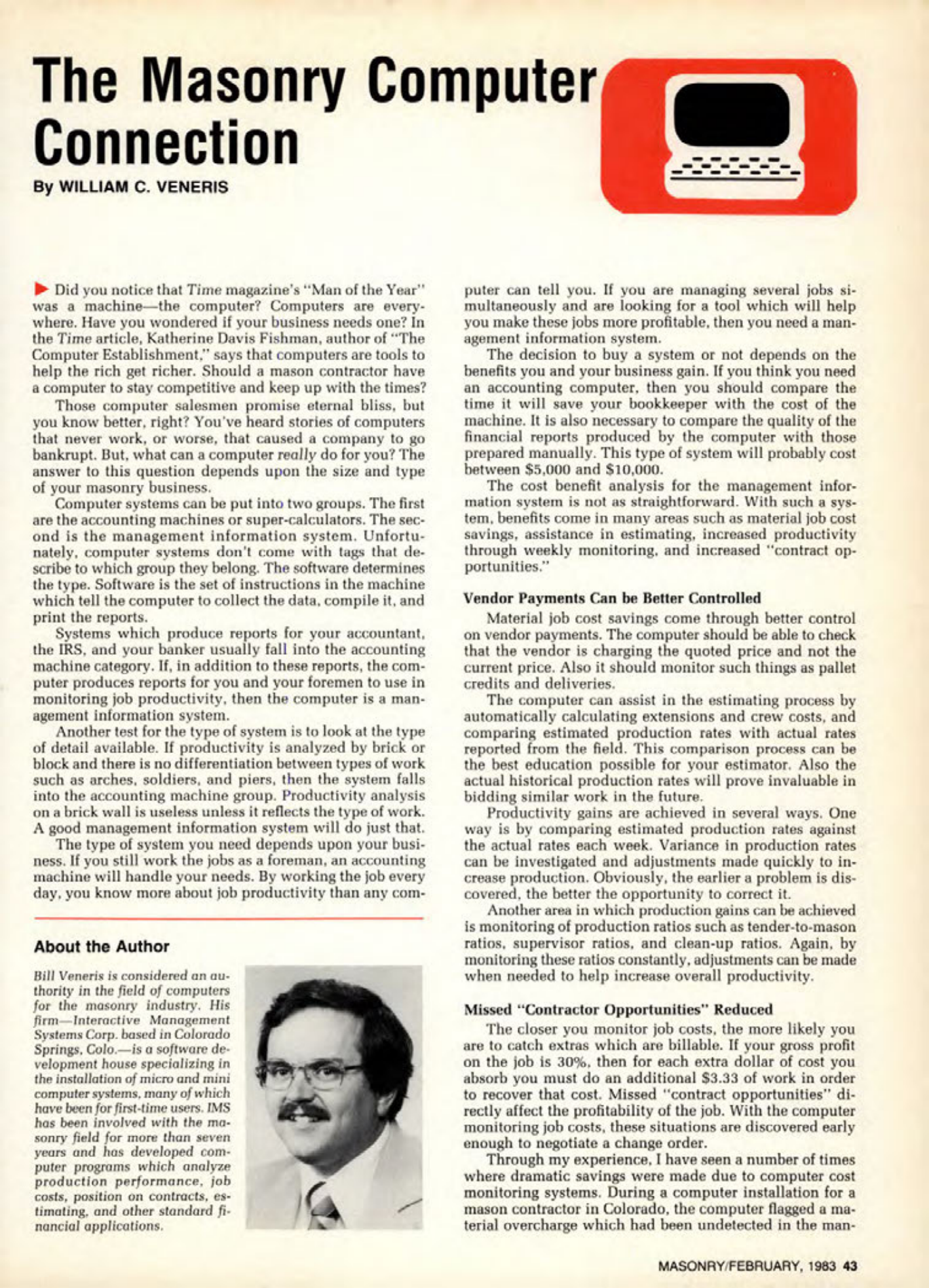 Masonry Magazine February 1983 Page. 43
