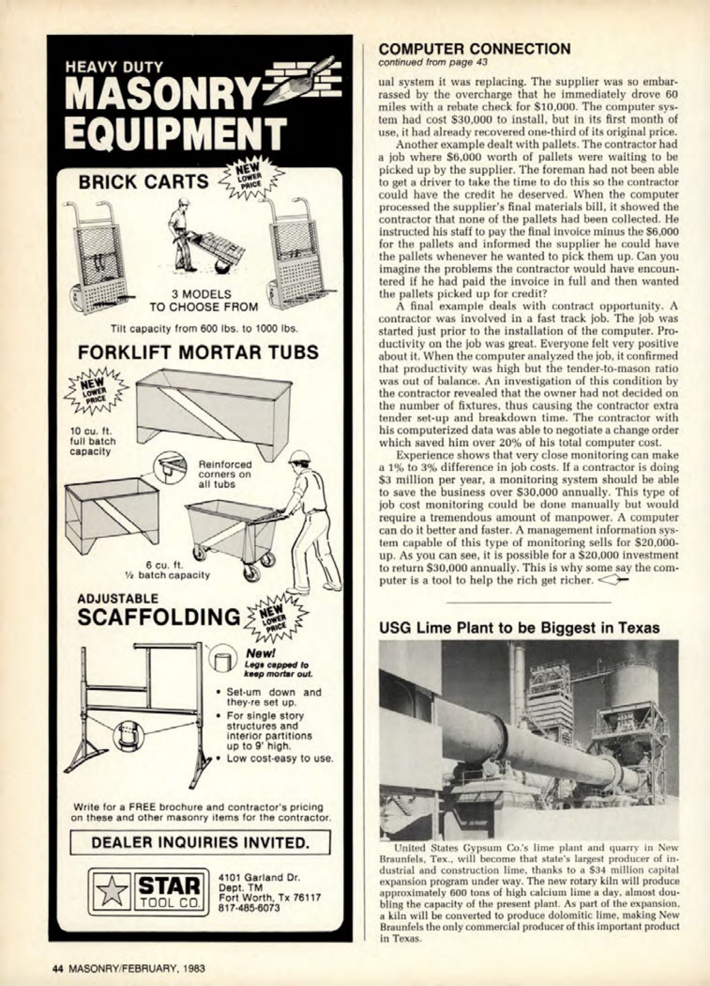 Masonry Magazine February 1983 Page. 44