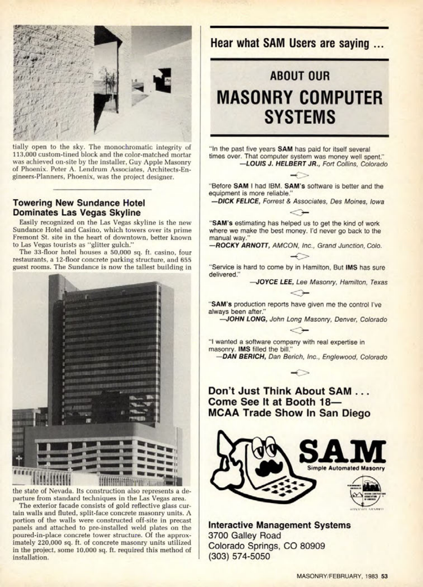Masonry Magazine February 1983 Page. 53