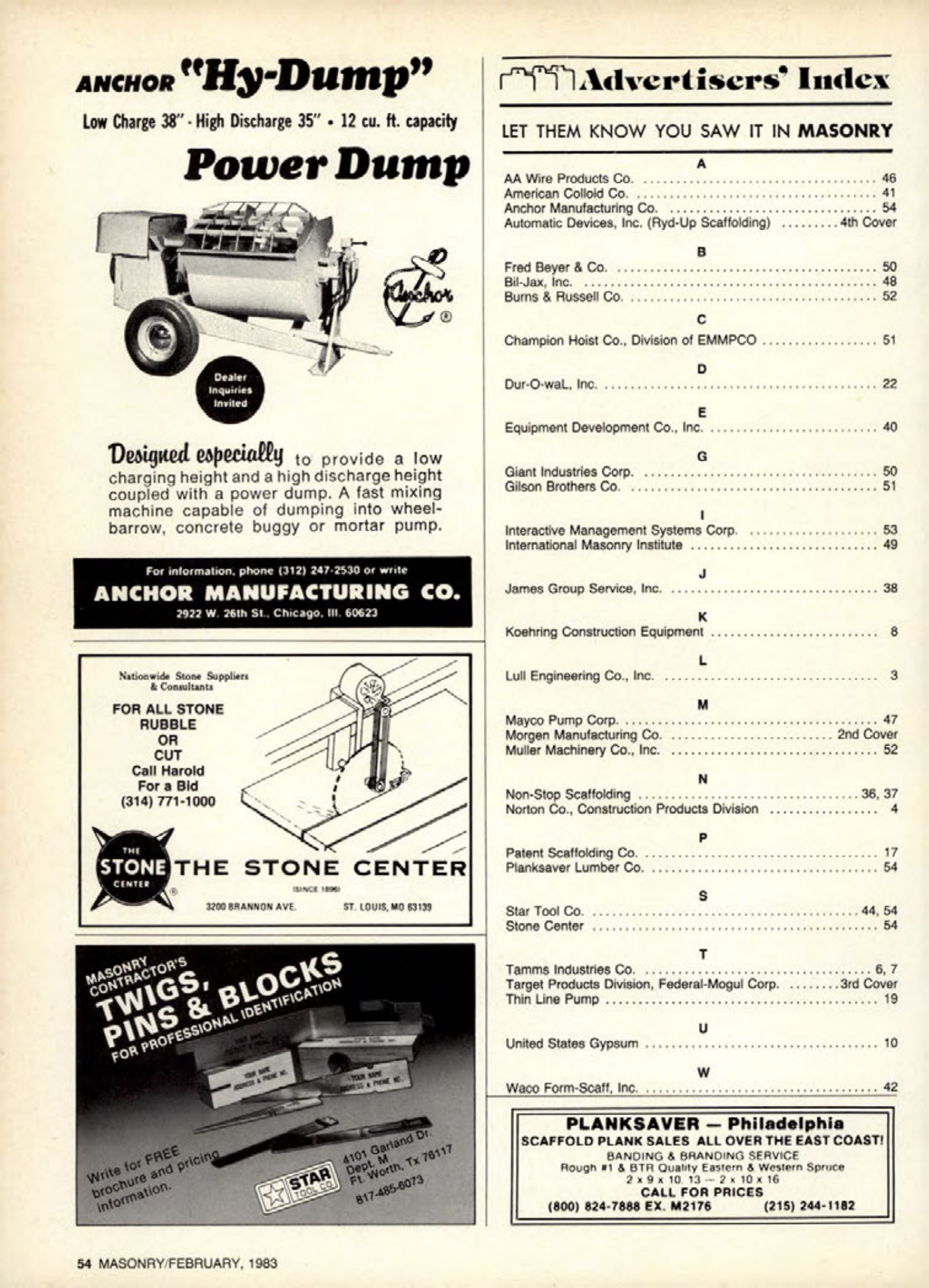 Masonry Magazine February 1983 Page. 54