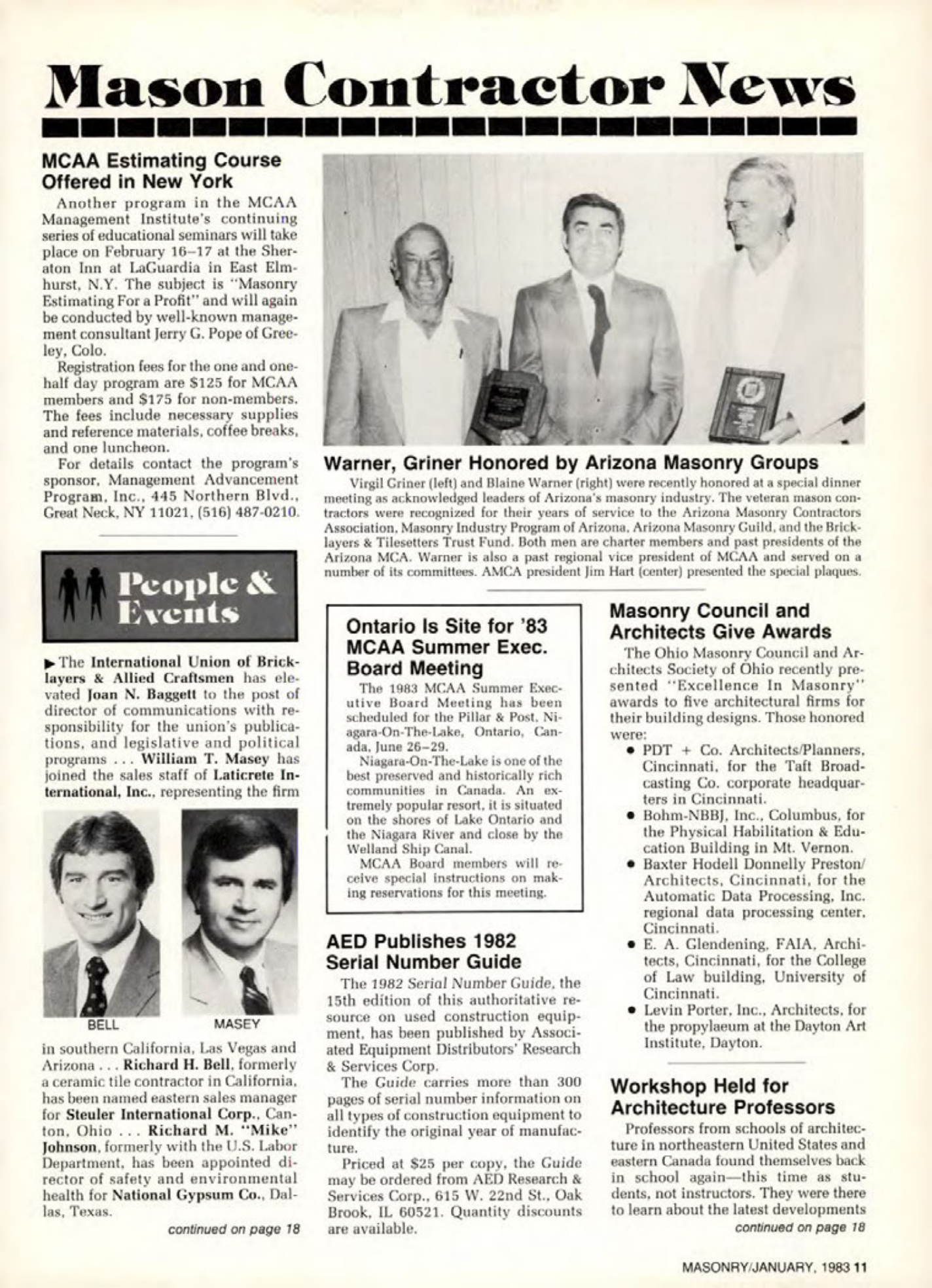 Masonry Magazine January 1983 Page. 11