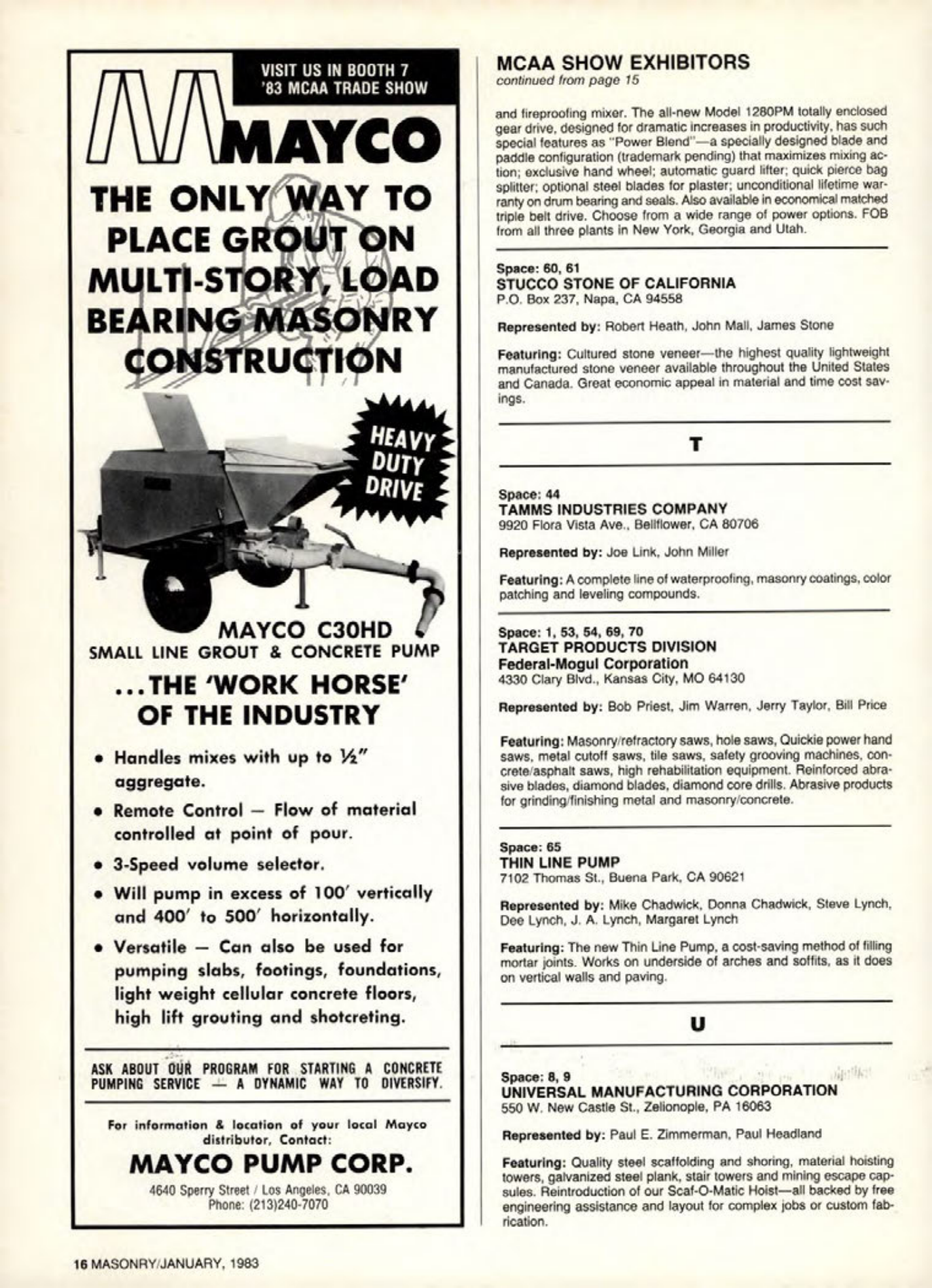 Masonry Magazine January 1983 Page. 16