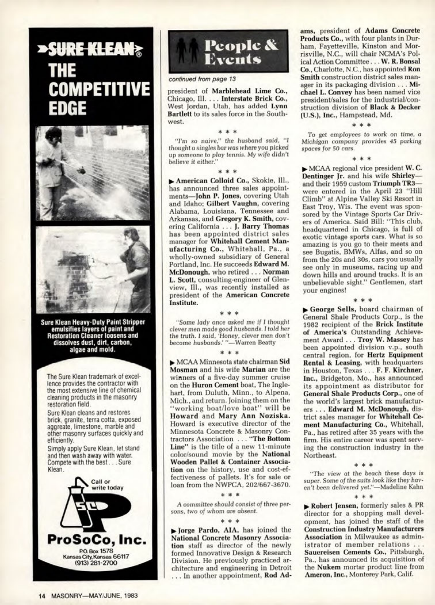 Masonry Magazine June 1983 Page. 14