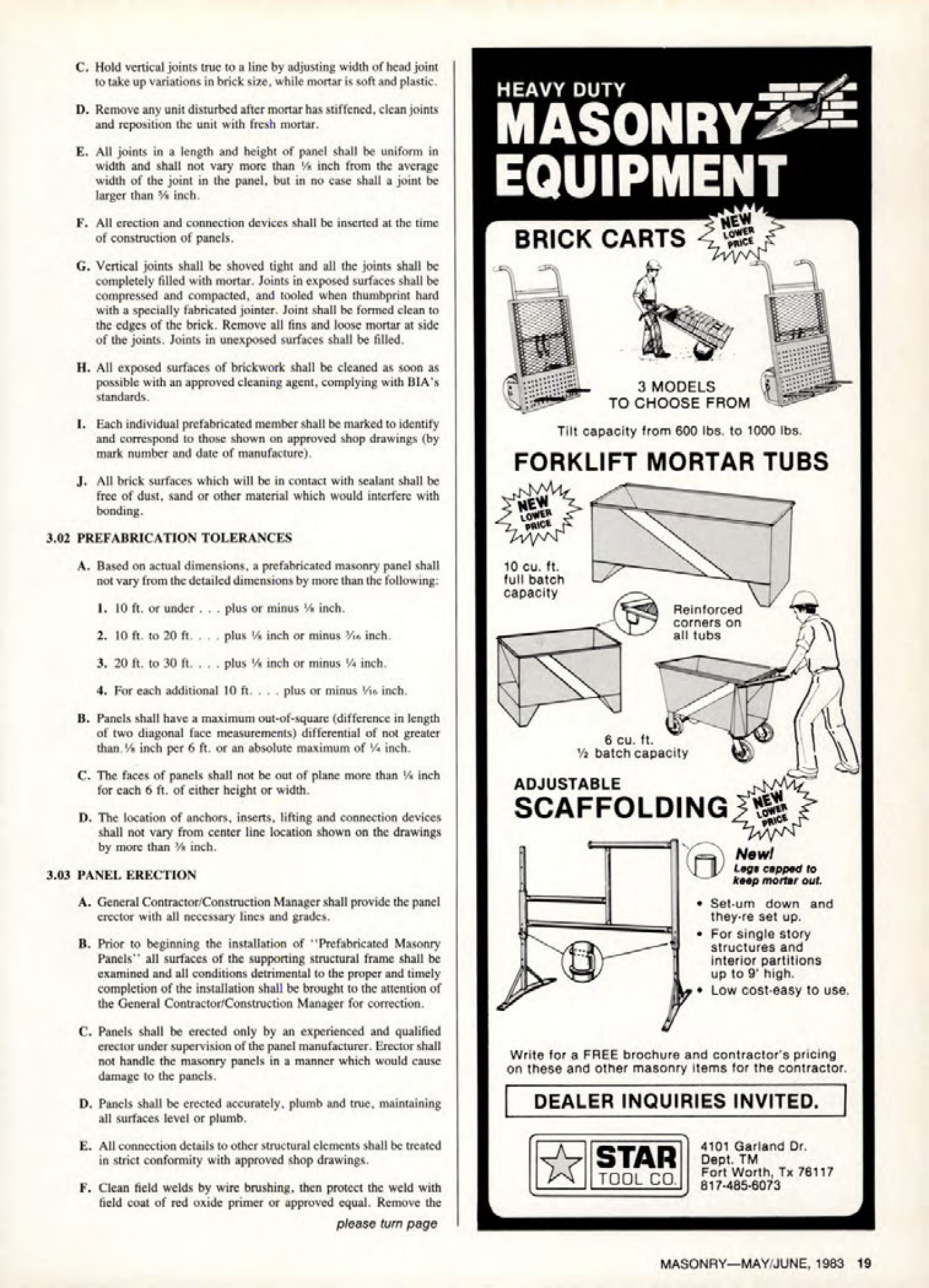 Masonry Magazine June 1983 Page. 19