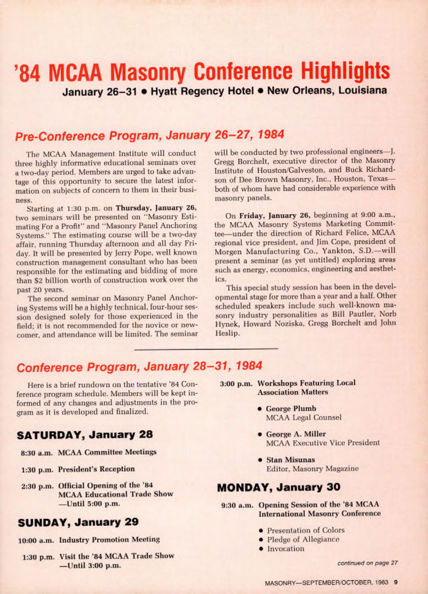 Masonry Magazine October 1983 Page. 9