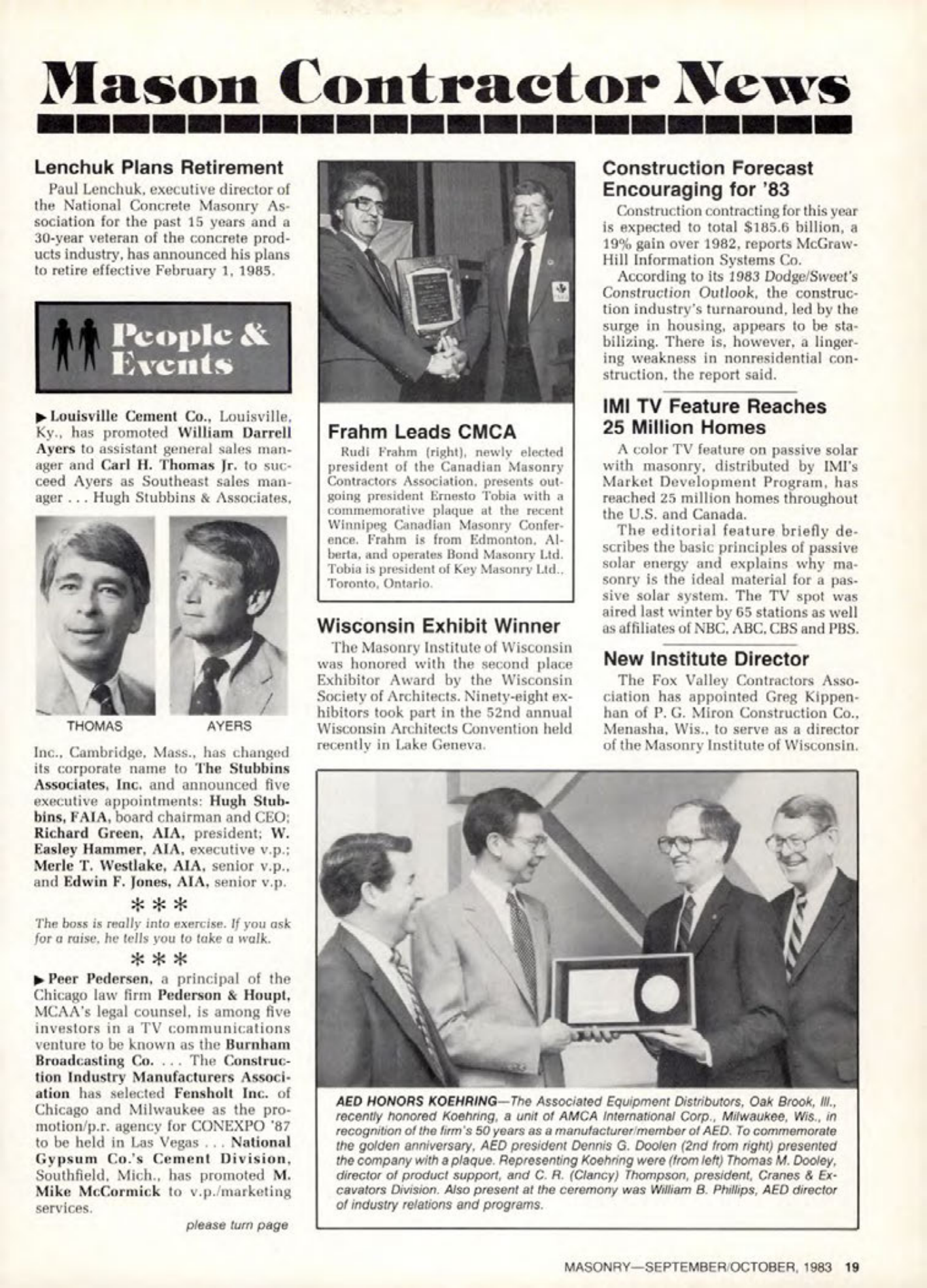 Masonry Magazine October 1983 Page. 19