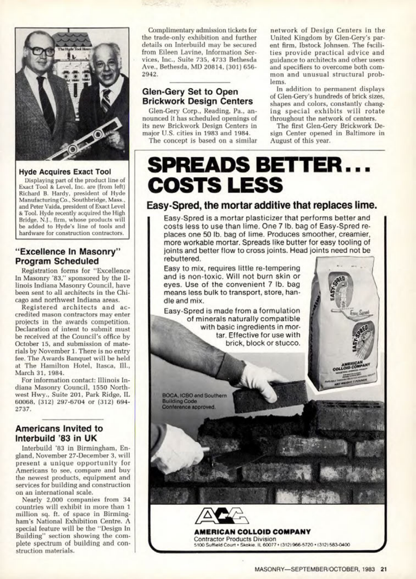 Masonry Magazine October 1983 Page. 21