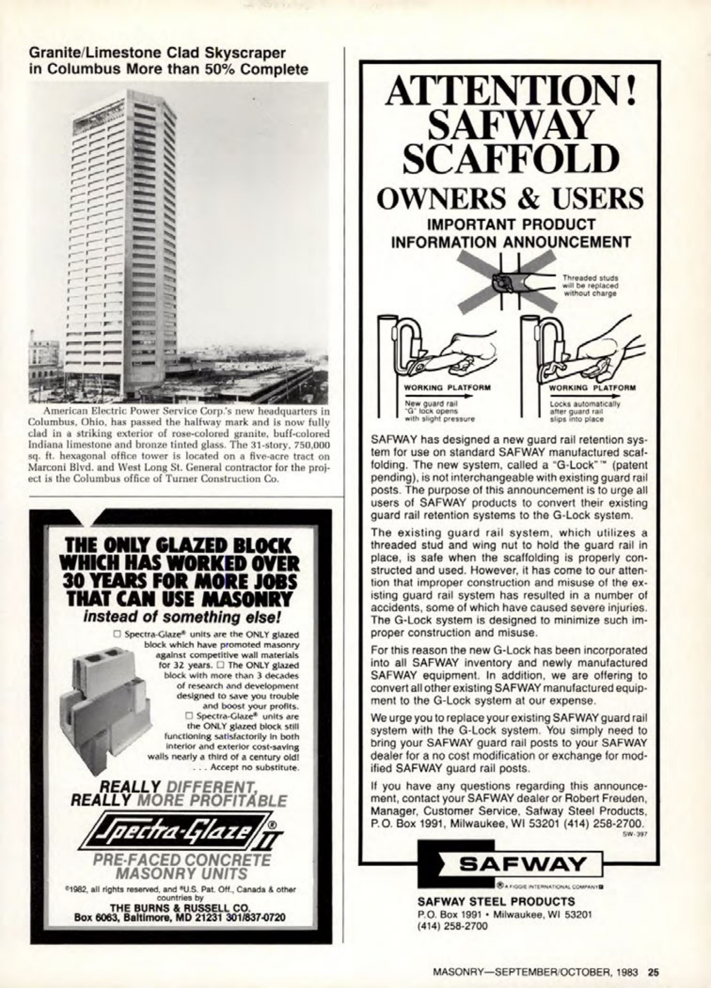 Masonry Magazine October 1983 Page. 25