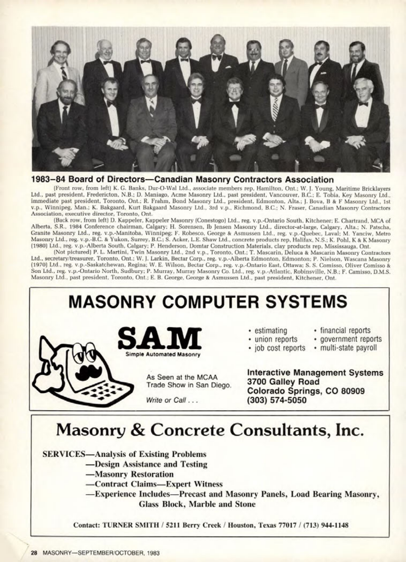Masonry Magazine October 1983 Page. 28