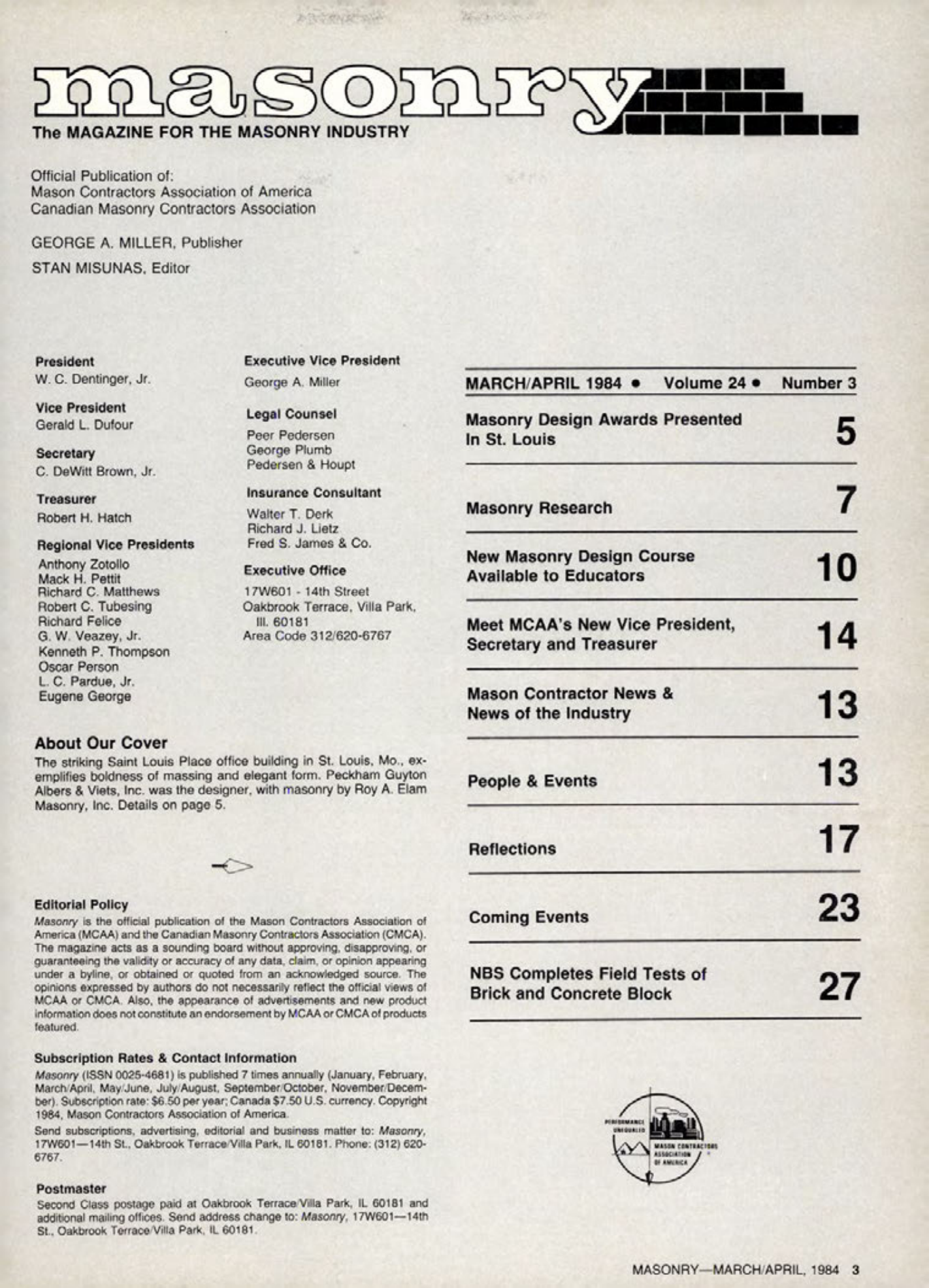 Masonry Magazine April 1984 Page. 3