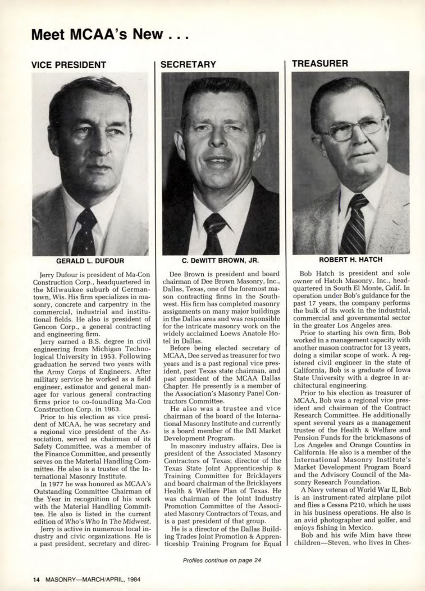 Masonry Magazine April 1984 Page. 14