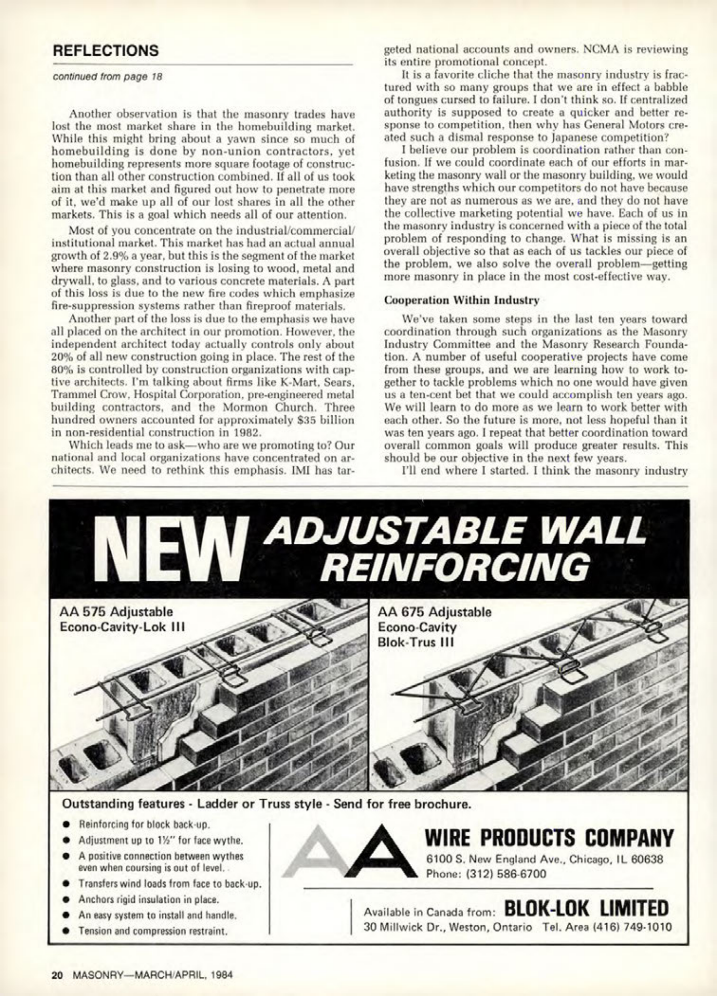Masonry Magazine April 1984 Page. 20