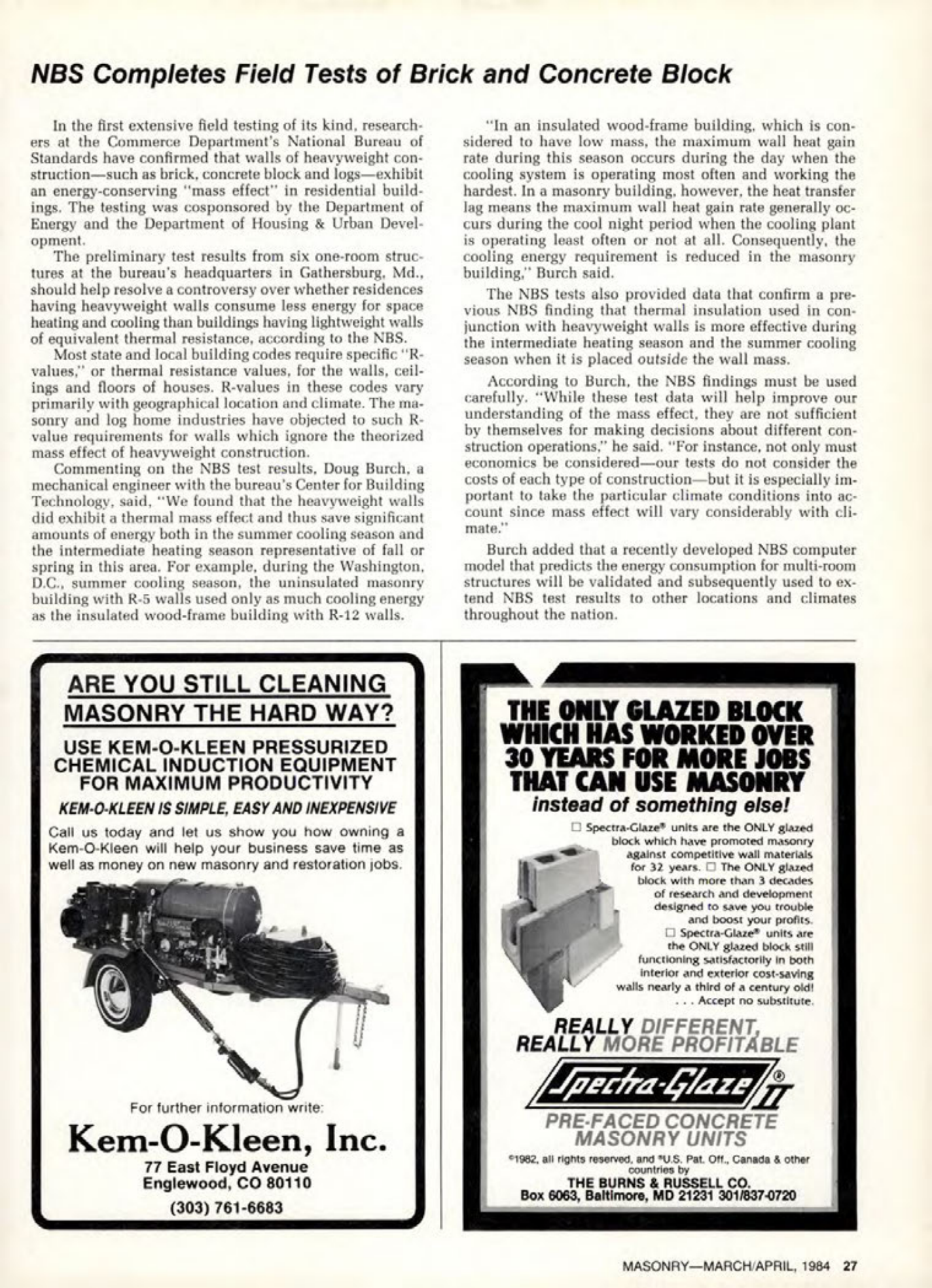 Masonry Magazine April 1984 Page. 27