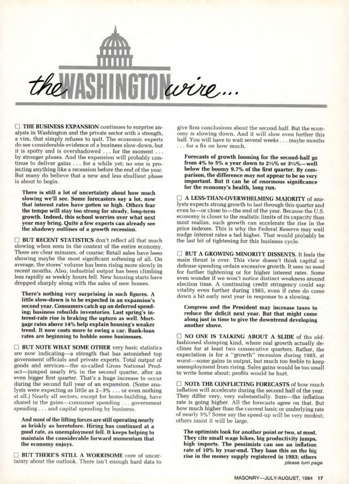 Masonry Magazine August 1984 Page. 17