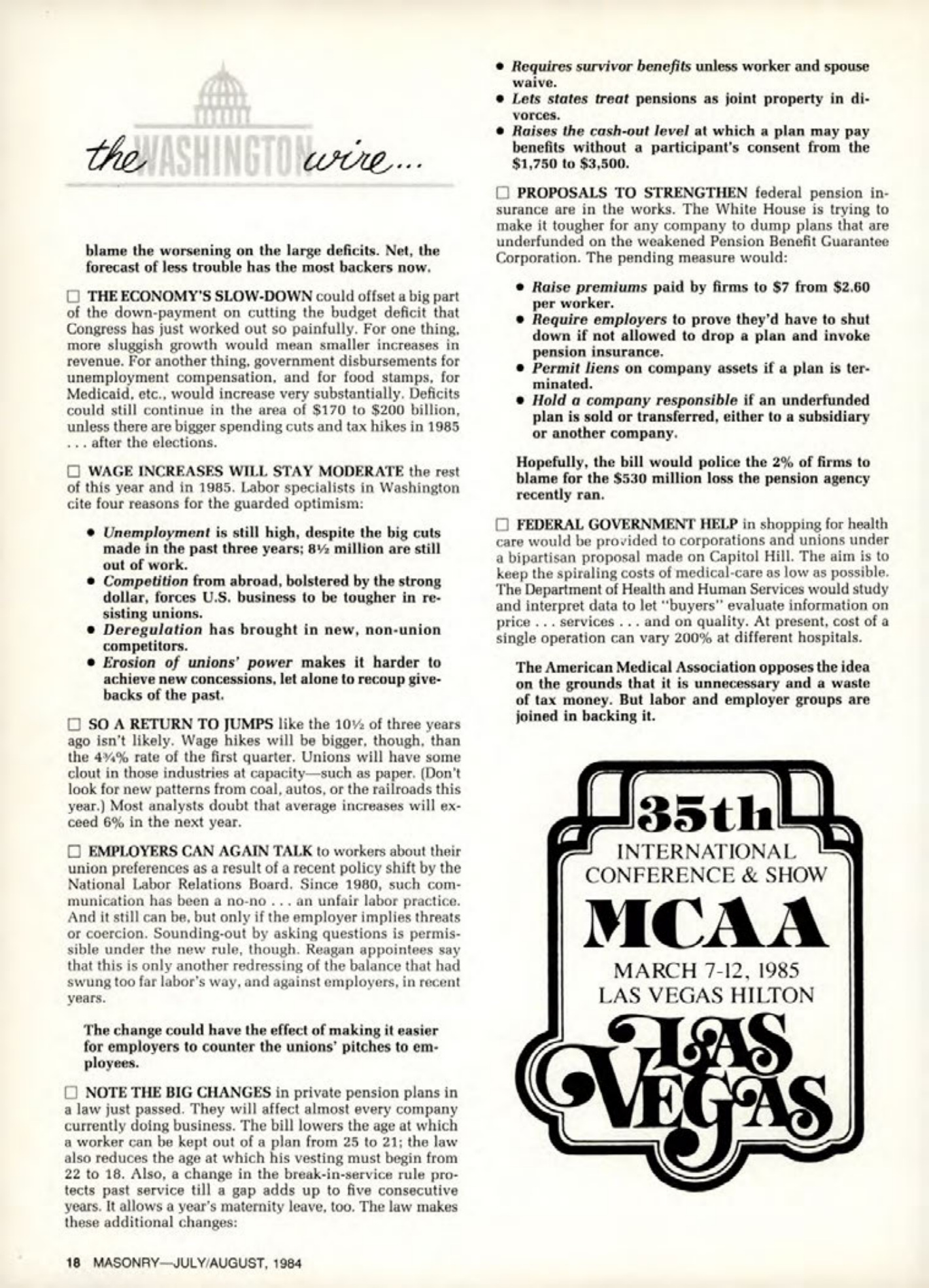 Masonry Magazine August 1984 Page. 18