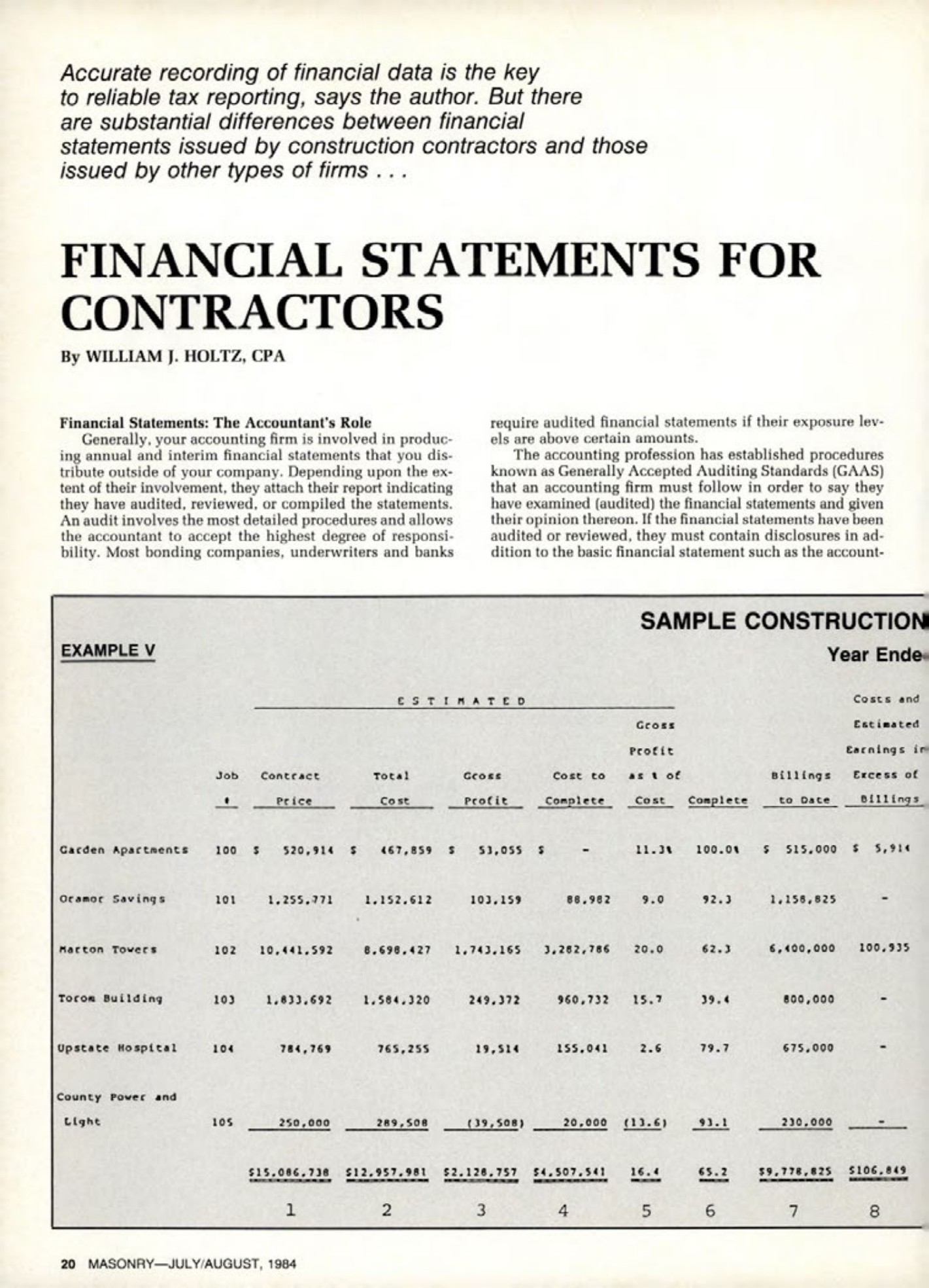 Masonry Magazine August 1984 Page. 20