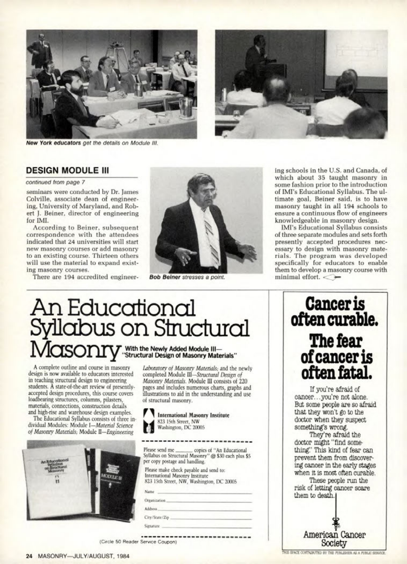 Masonry Magazine August 1984 Page. 24