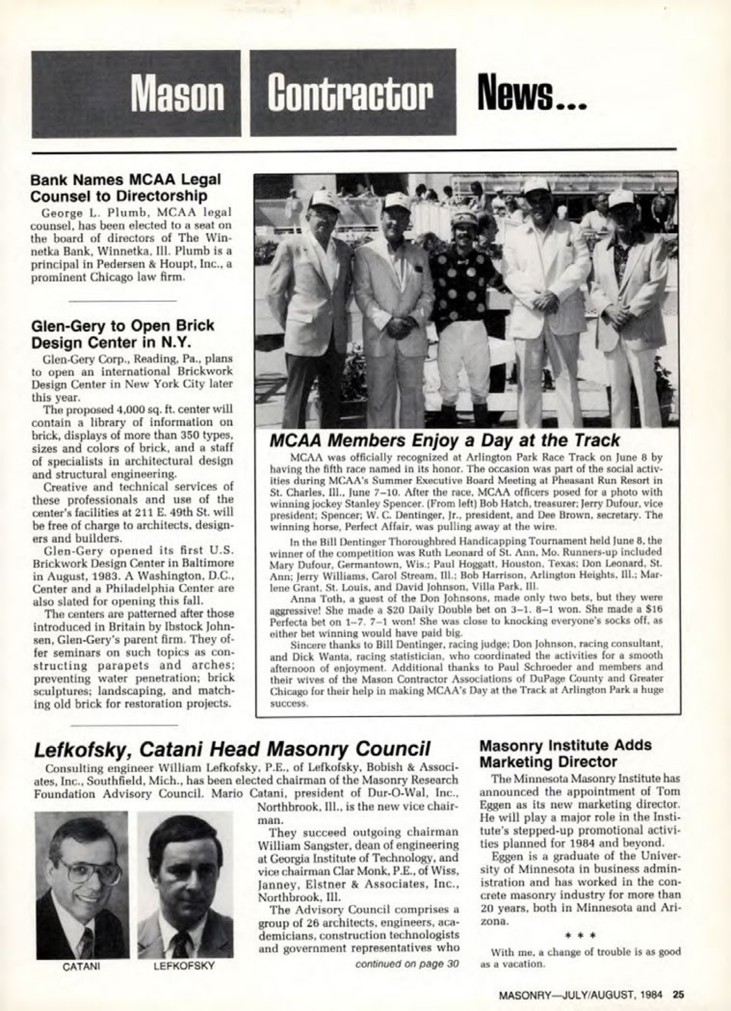 Masonry Magazine August 1984 Page. 25