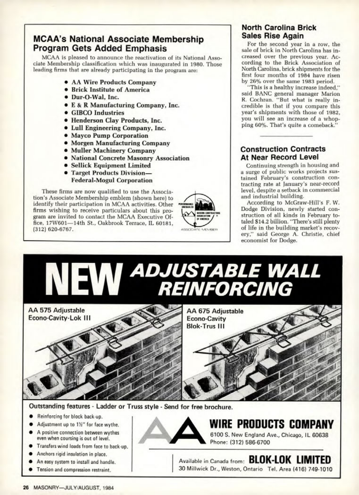 Masonry Magazine August 1984 Page. 26