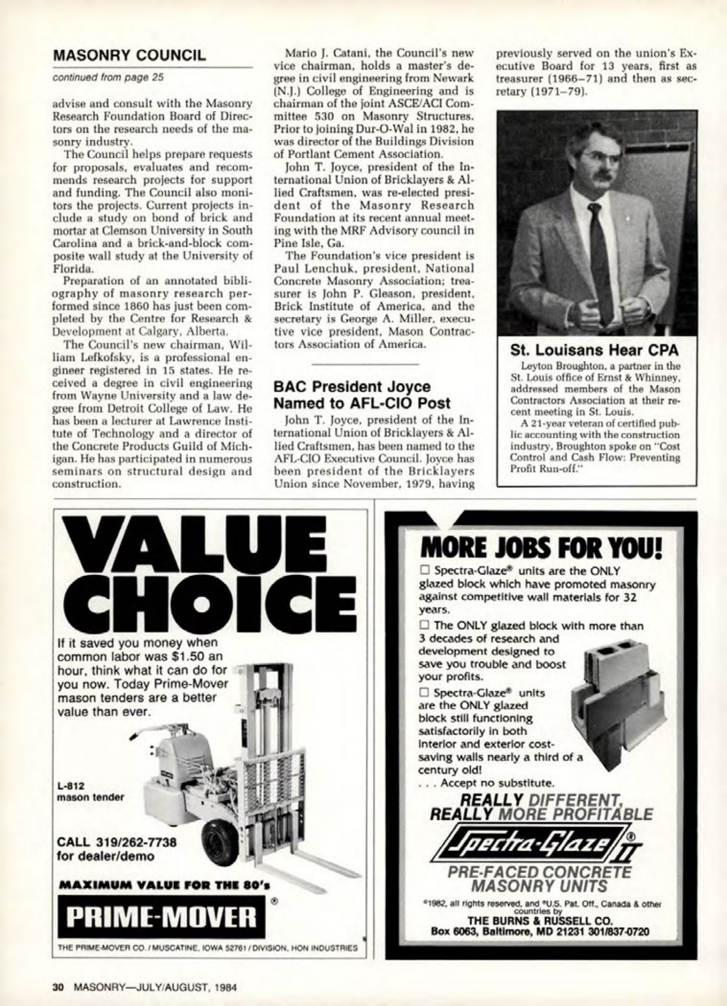 Masonry Magazine August 1984 Page. 30