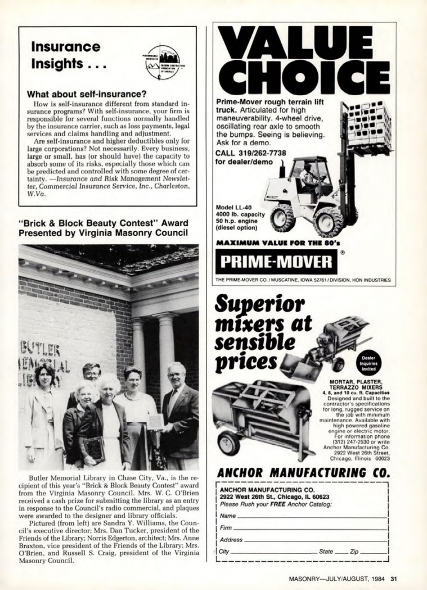 Masonry Magazine August 1984 Page. 31