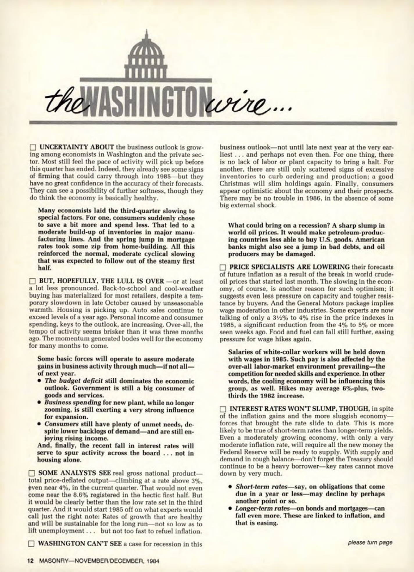 Masonry Magazine December 1984 Page. 12