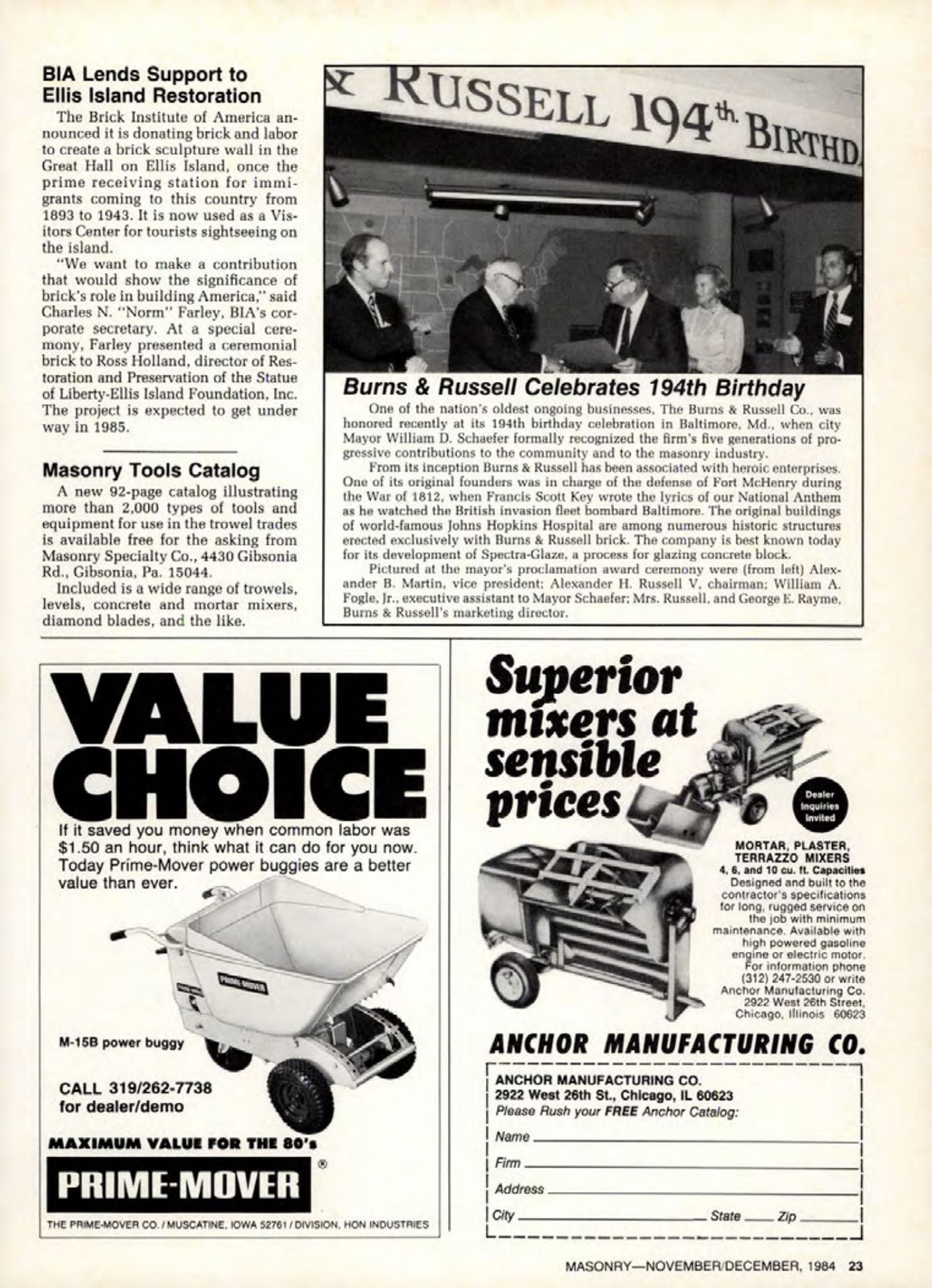 Masonry Magazine December 1984 Page. 23