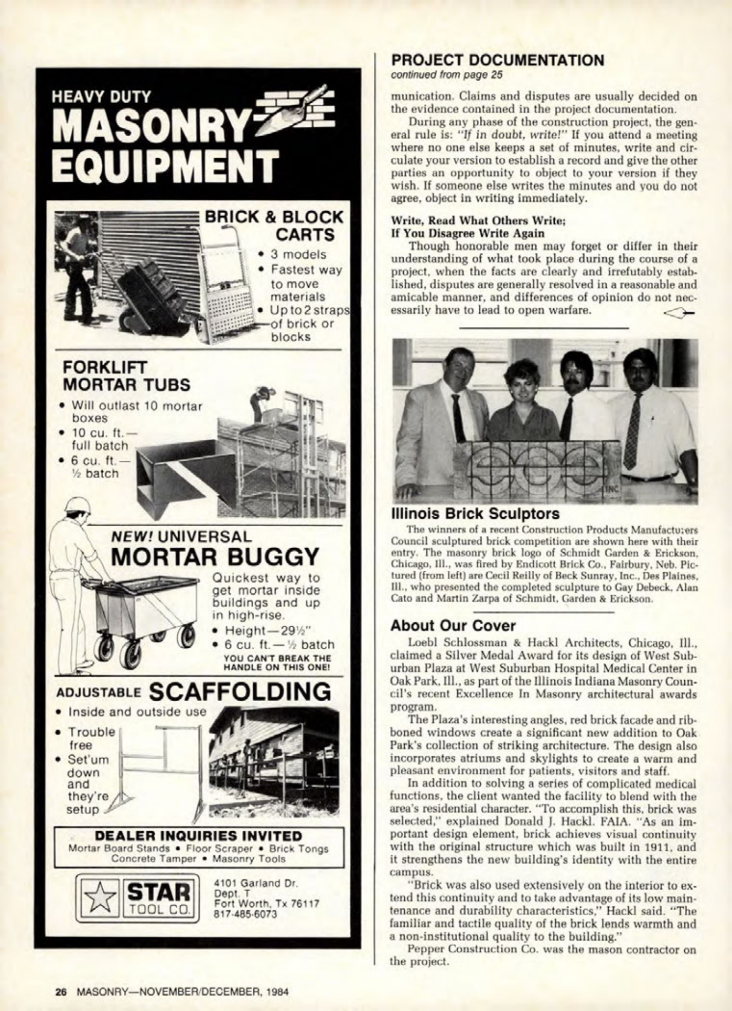 Masonry Magazine December 1984 Page. 26