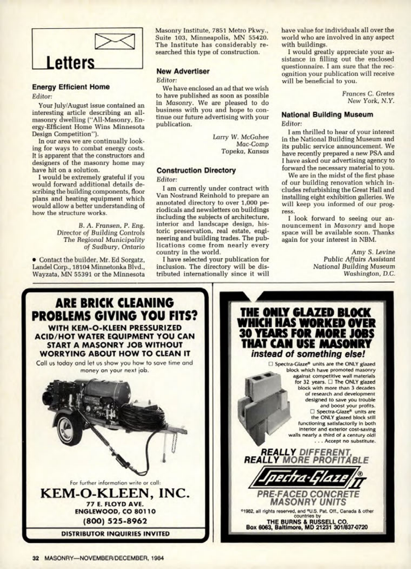 Masonry Magazine December 1984 Page. 32