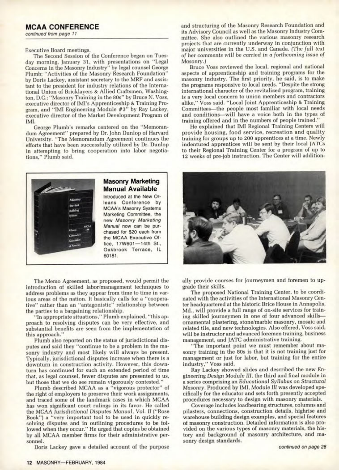 Masonry Magazine February 1984 Page. 12